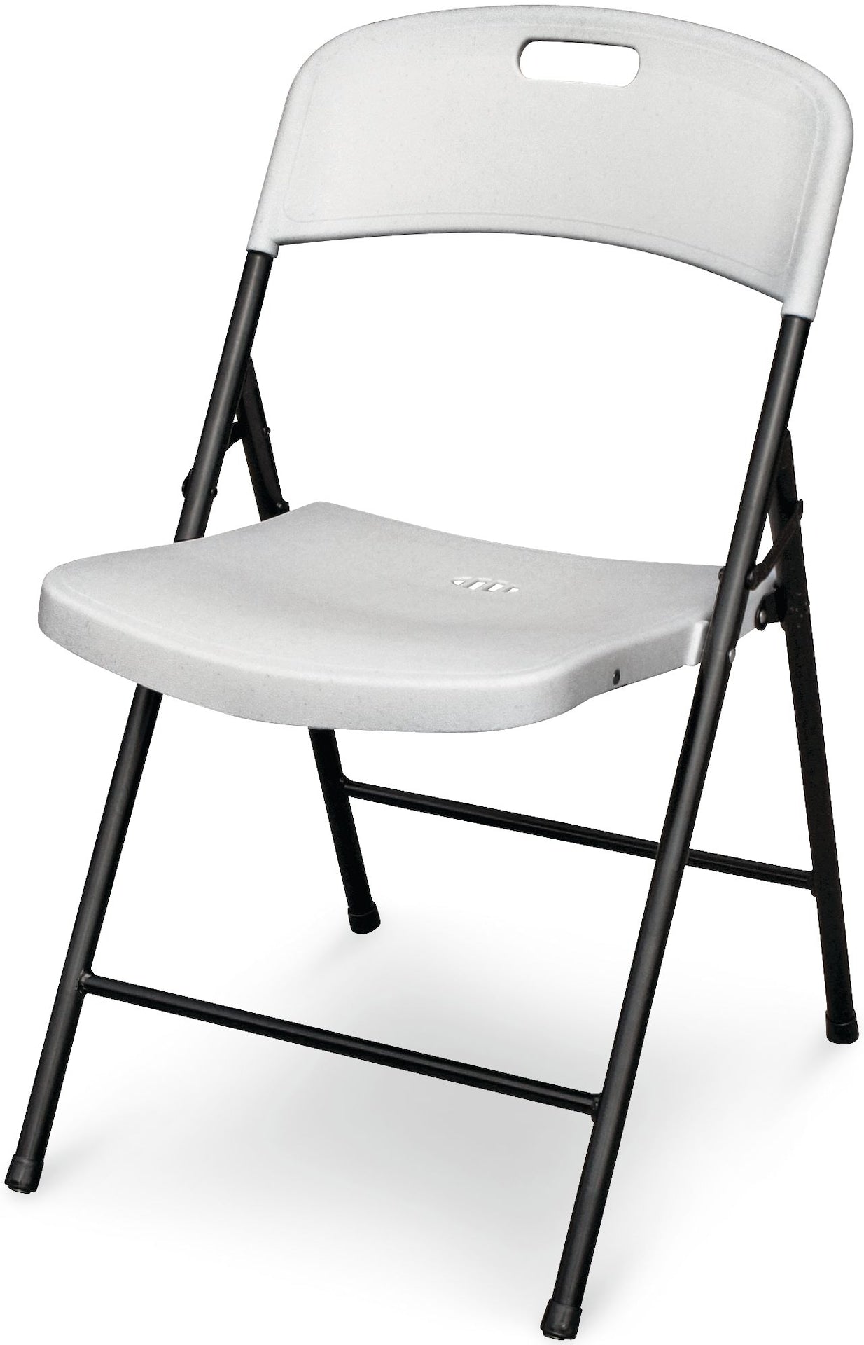 Portable Indoor/Outdoor Contoured Plastic & Metal Folding Chair, White C3G4 - product image 1