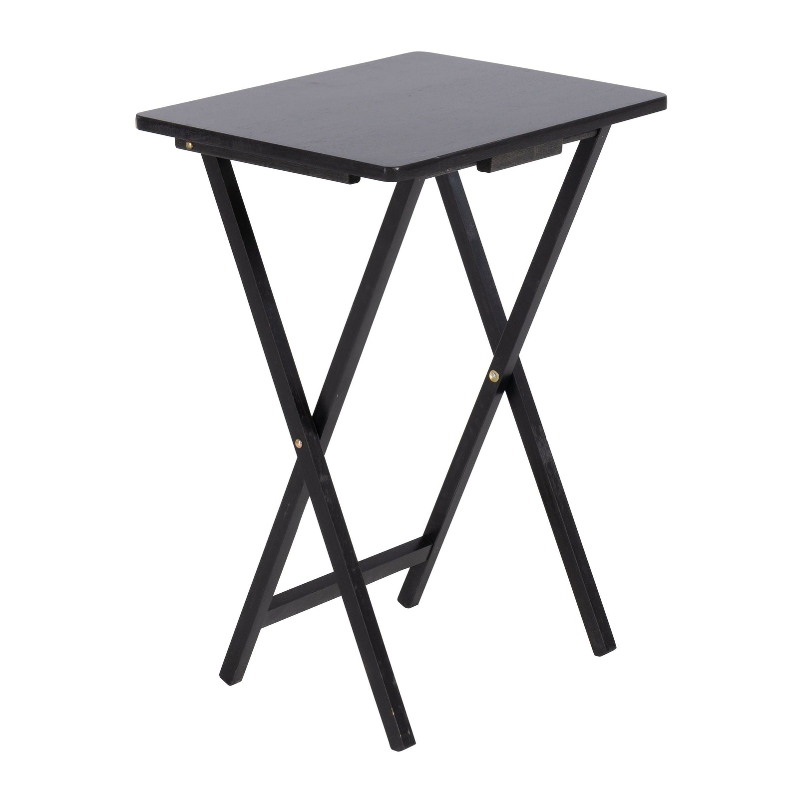 Solid Wood Folding TV Tray, Stain-Resistant, Black O0U5 - product image 1