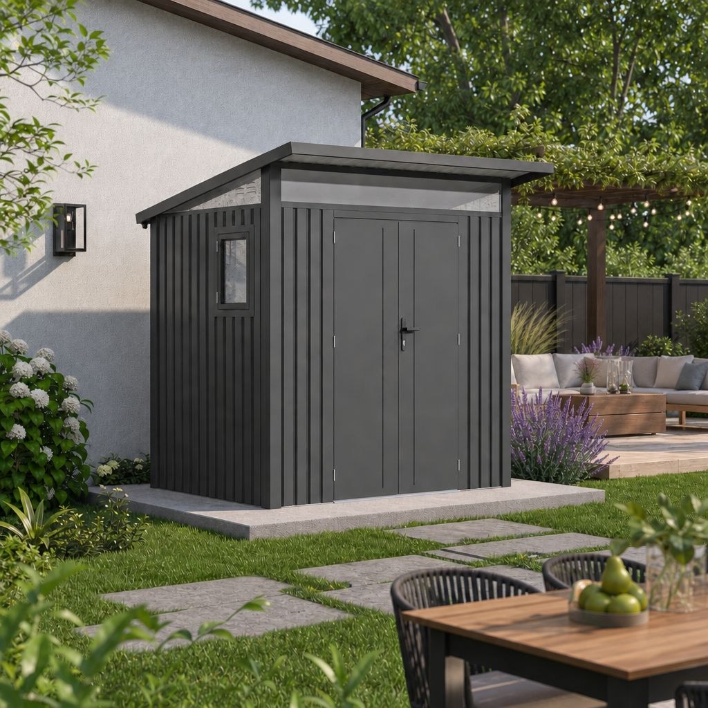 Penguin Arvada Metal Shed, Dark Grey O8A6 - product image 1