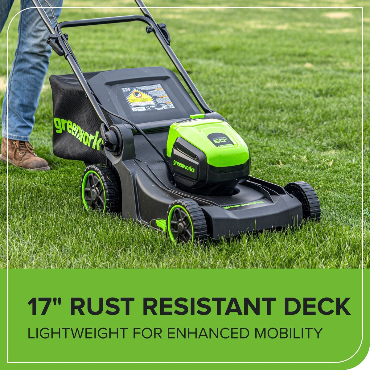 60V 17-in Push Lawn Mower with 4.0 Ah Battery & 3A Charger H2J2 - product image 8