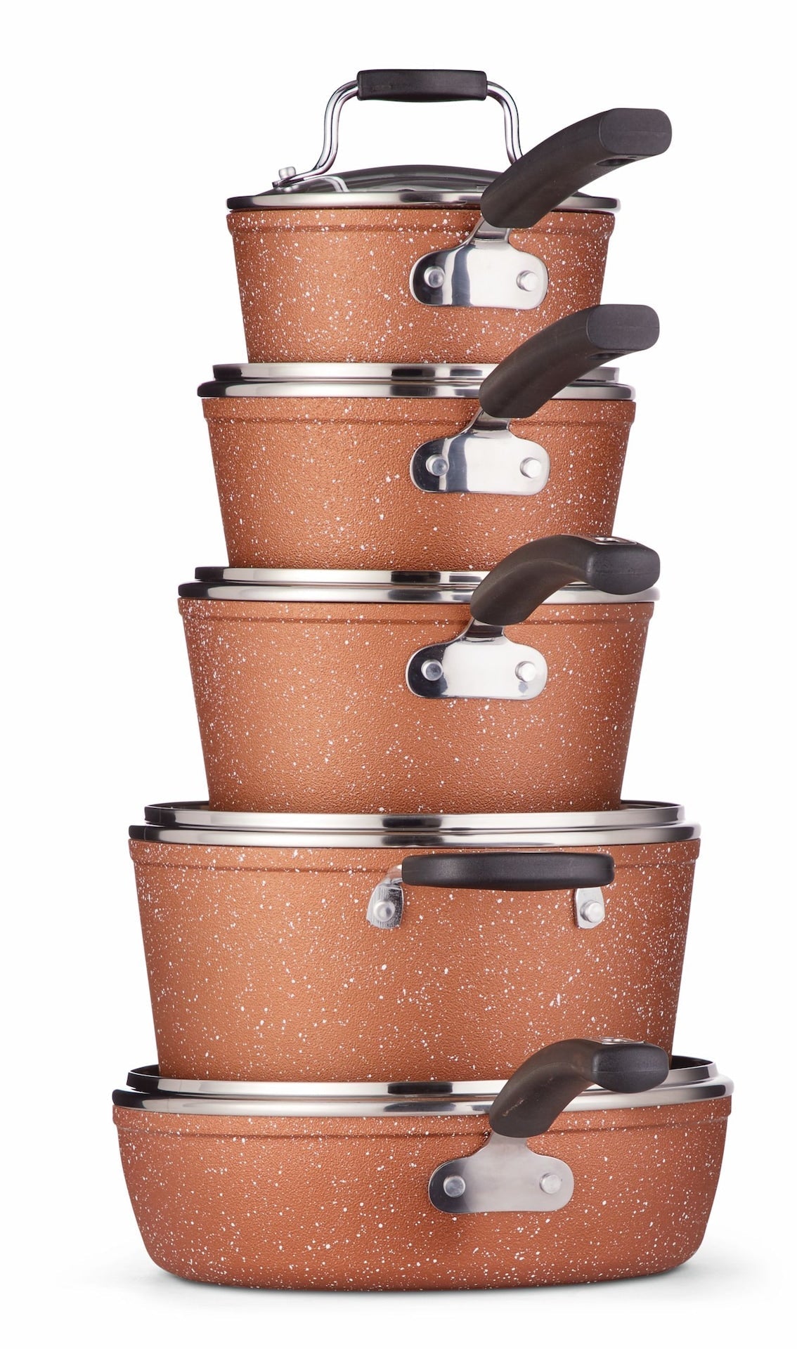 The Rock Copper Essentials Cookware Set, Non-Stick, Dishwasher & Oven Safe, 10-pc R5W9 - product image 1