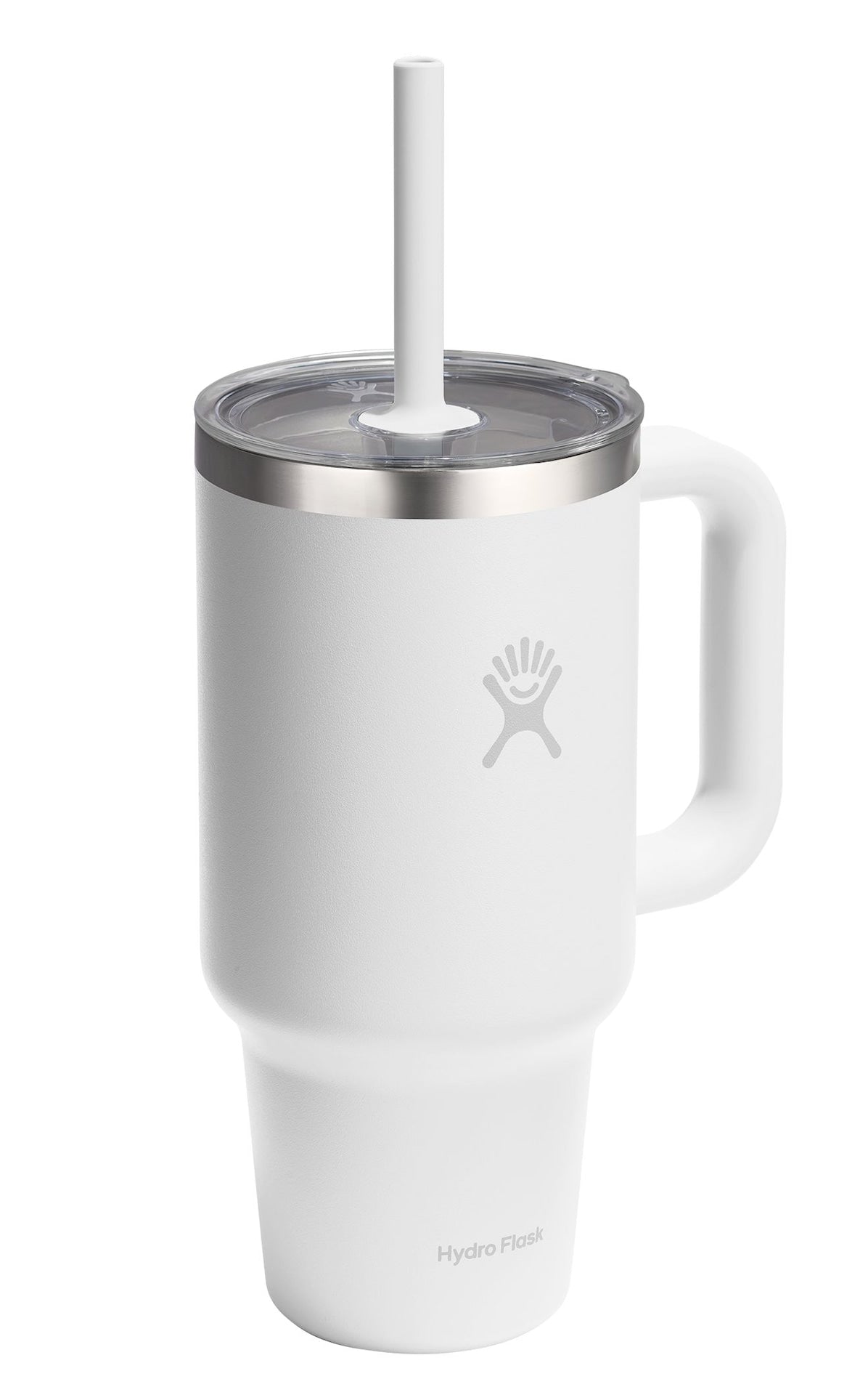 Stainless Steel Insulated Travel Tumbler with Clear Lid, White, 32-oz N8K5 - product image 1