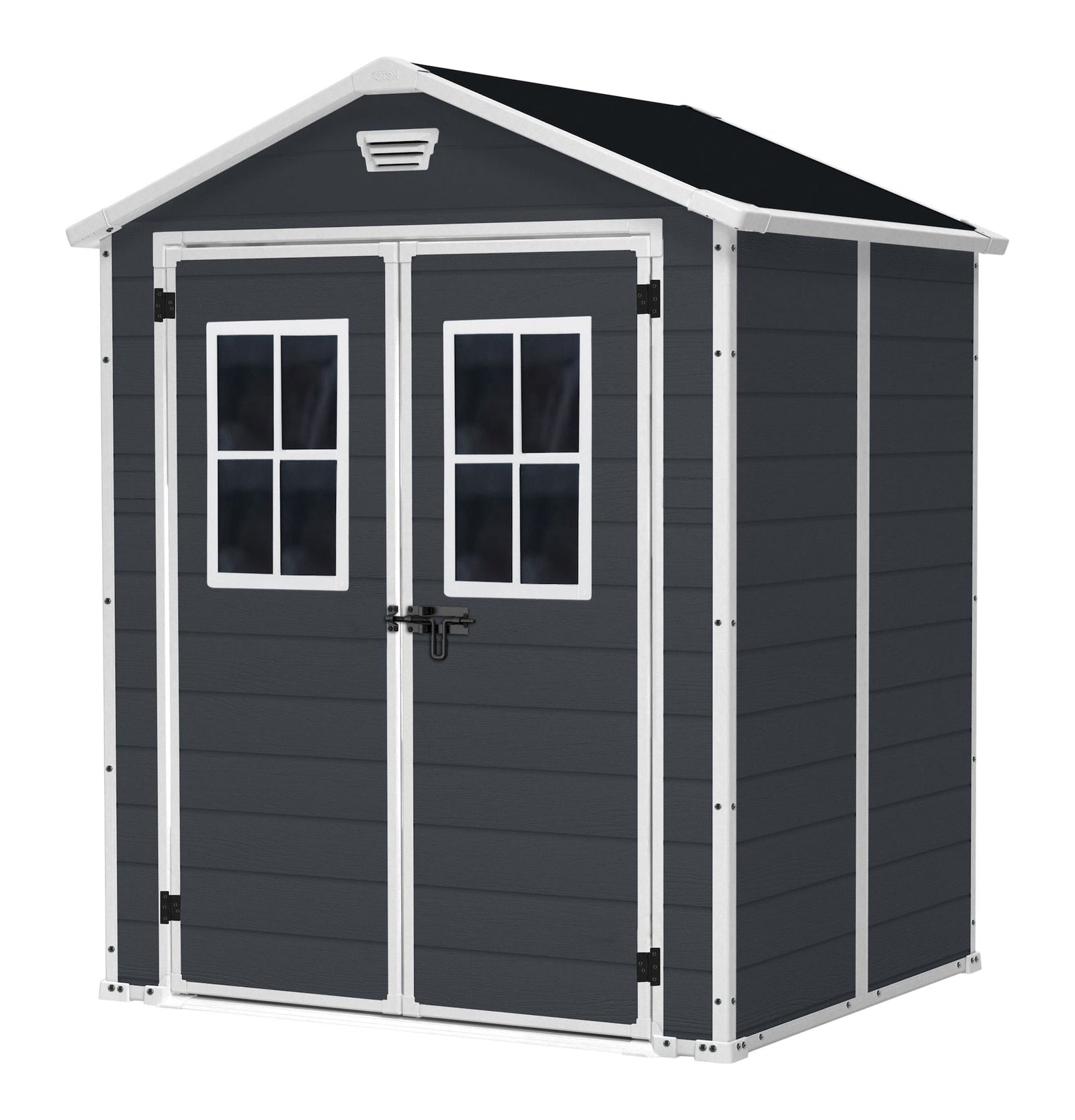 Manor Resin Outdoor Storage Shed with Fixed Window, Grey, 6-ft x 5-ft R1S7 - product image 1