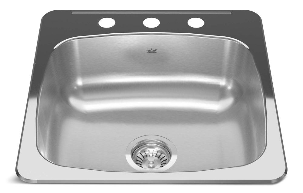 Reginox Drop In Single Bowl 3-Hole Kitchen Sink, 20.13-in x 20.56-in, Stainless Steel L2G5 - product image 1