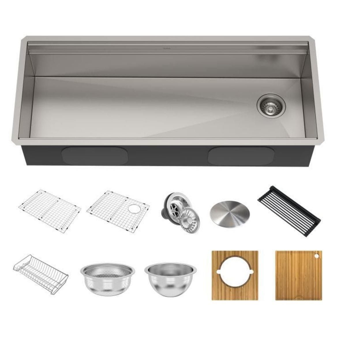 Kore 2-Tier Workstation Undermount 16-Gauge Single Bowl Kitchen Sink with 10 Accessories, 45-in T6K3 - product image 1