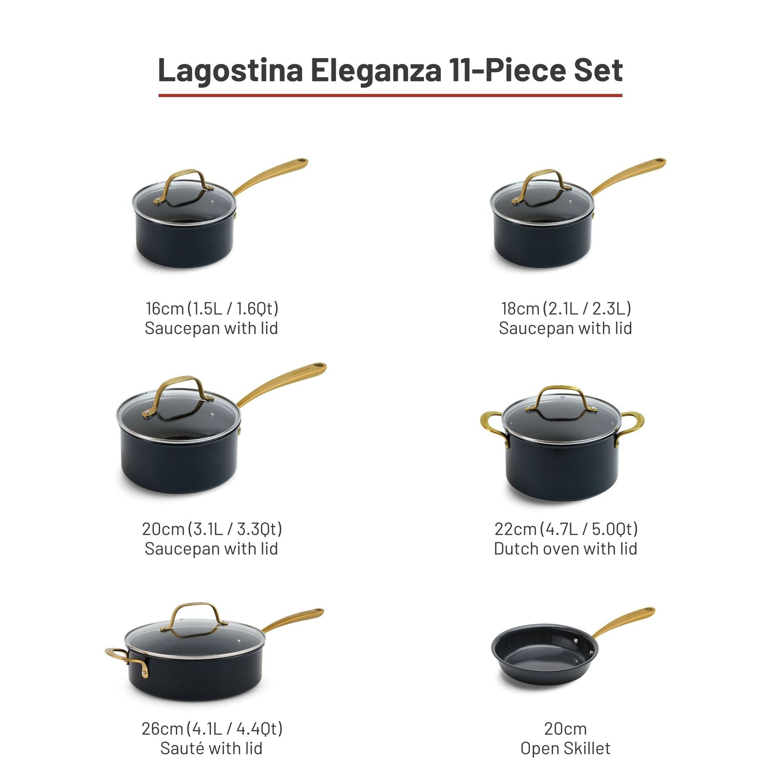 Eleganza Ceramic Pro Non-Stick Cookware Set, 11-pc N8W3 - product image 5