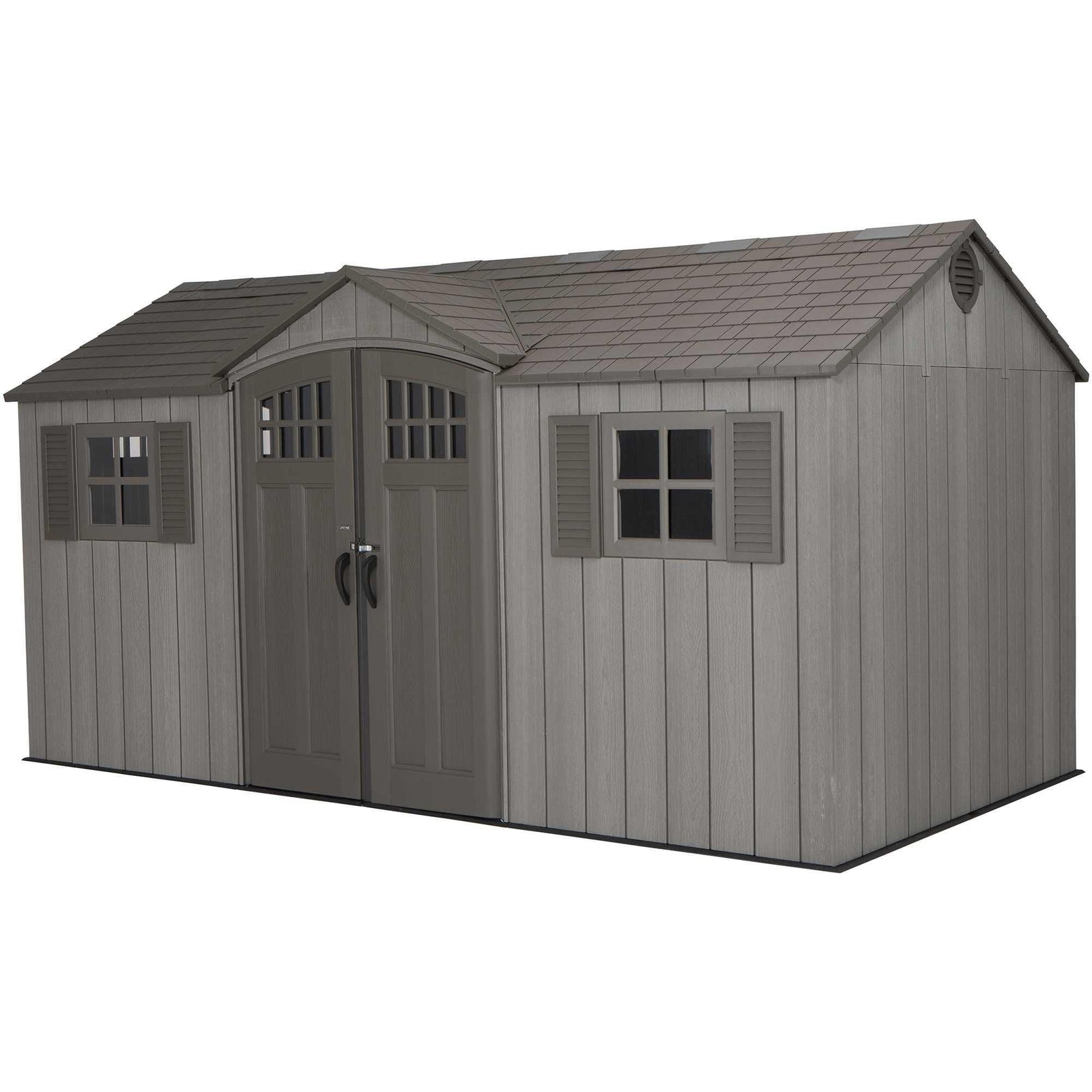 Outdoor Storage Shed with Dual Side Entry, Dark Grey Roughcut, 15 x 8-ft E8C7 - product image 1