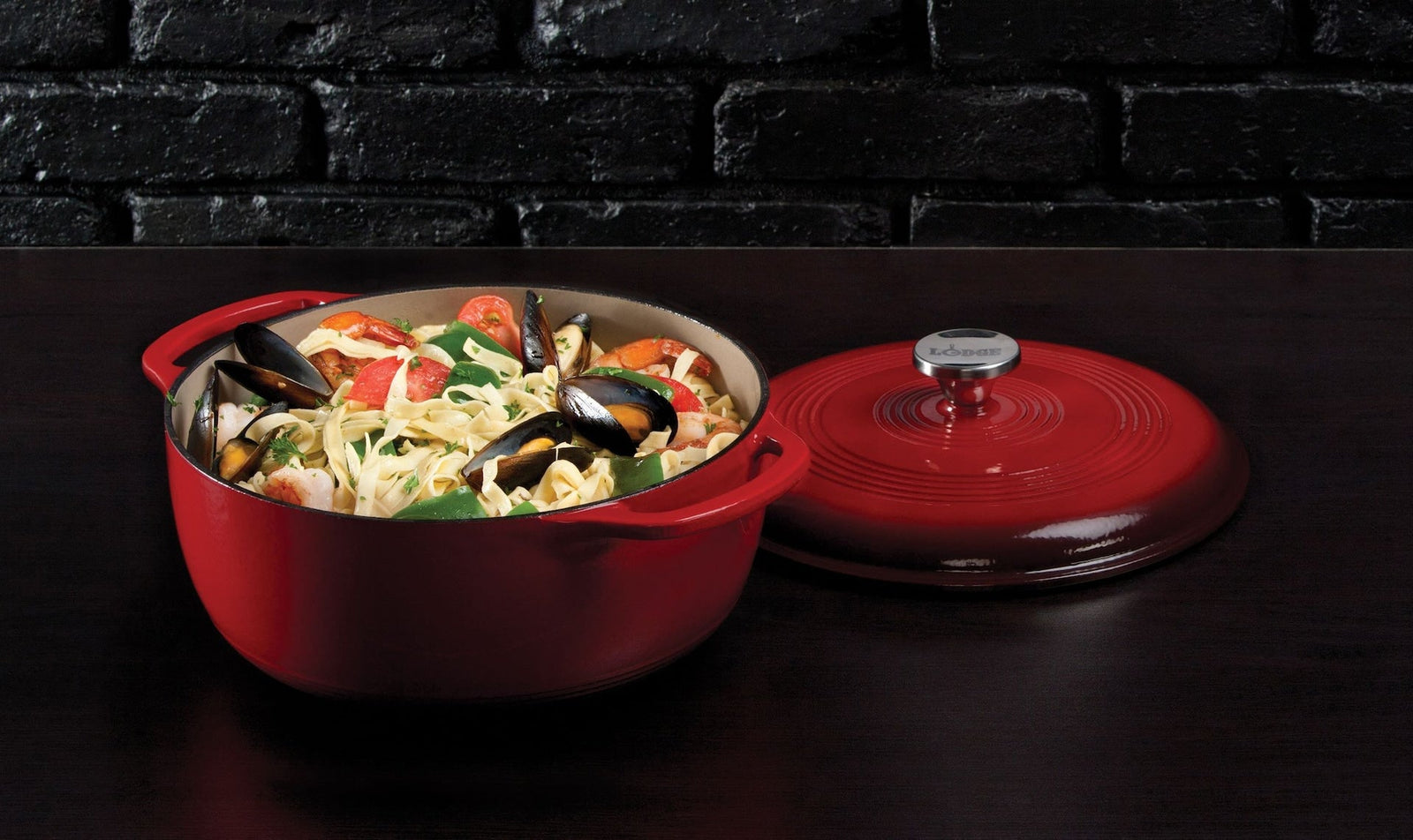 Enamel Cast Iron Dutch Oven, Red, 6-qt D9M0 - product image 7