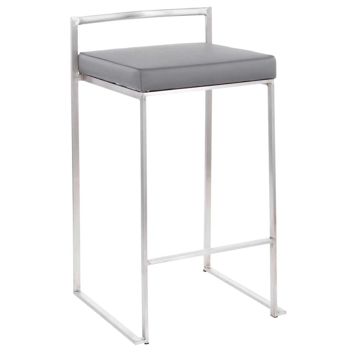 Fuji Stacker Fixed-Height Counter Stool, Grey, 26-in, 2-pc Q4L5 - product image 1