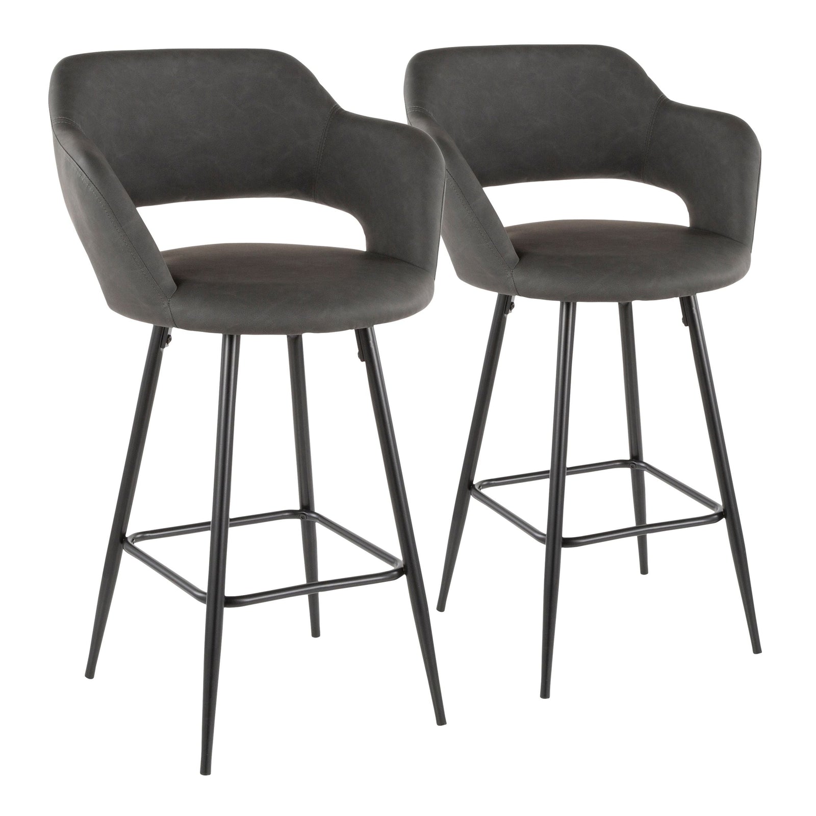 Margarite Fixed-Height Counter Stool, Black, 25-in, 2-pc Z0V0 - product image 2