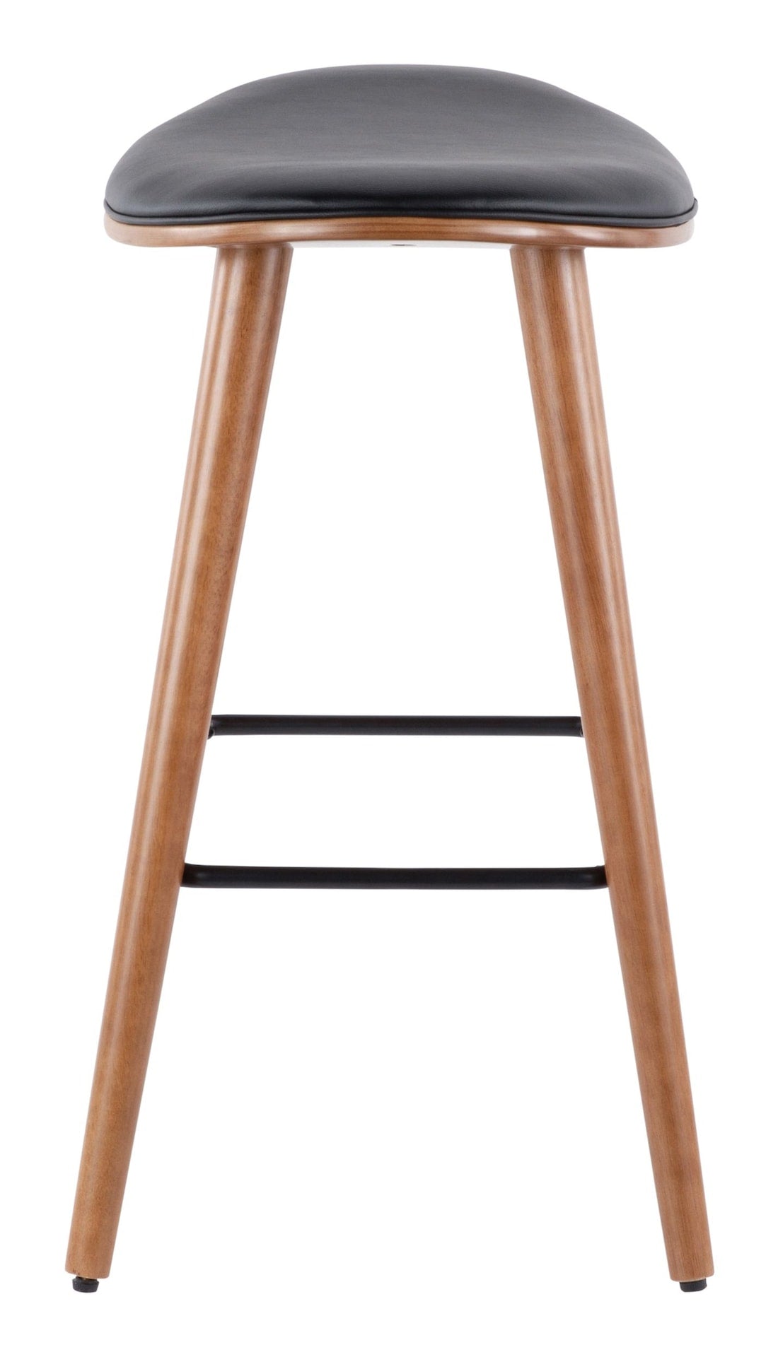 Saddle Wood & PU Leather Seat Counter/Bar Stools (2-Piece Set), Walnut/Black M9H0 - product image 6