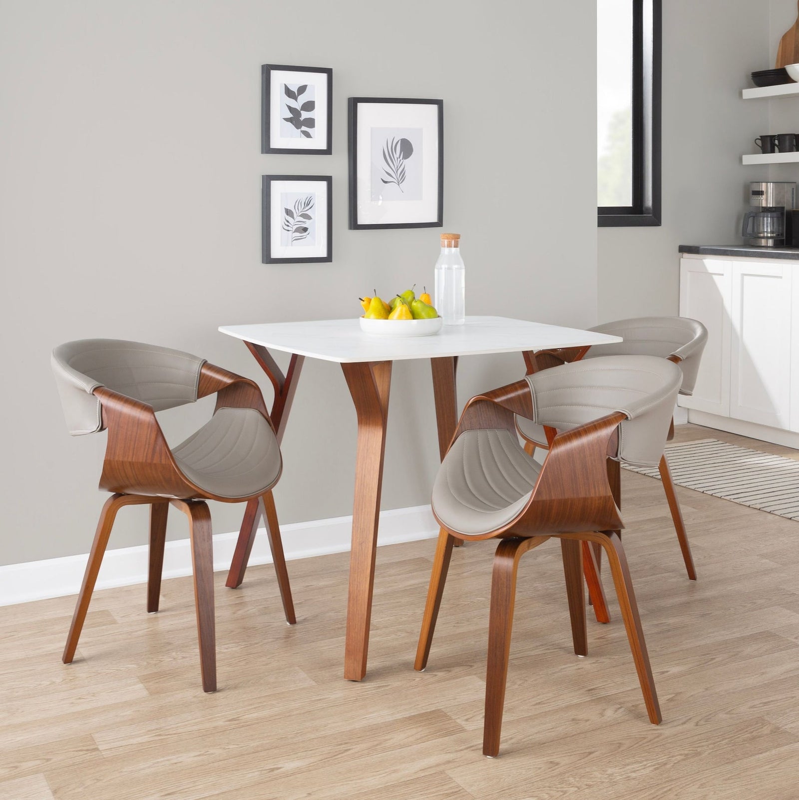 Symphony Faux Leather Dining/ Accent Chair, Grey Y4W9 - product image 8