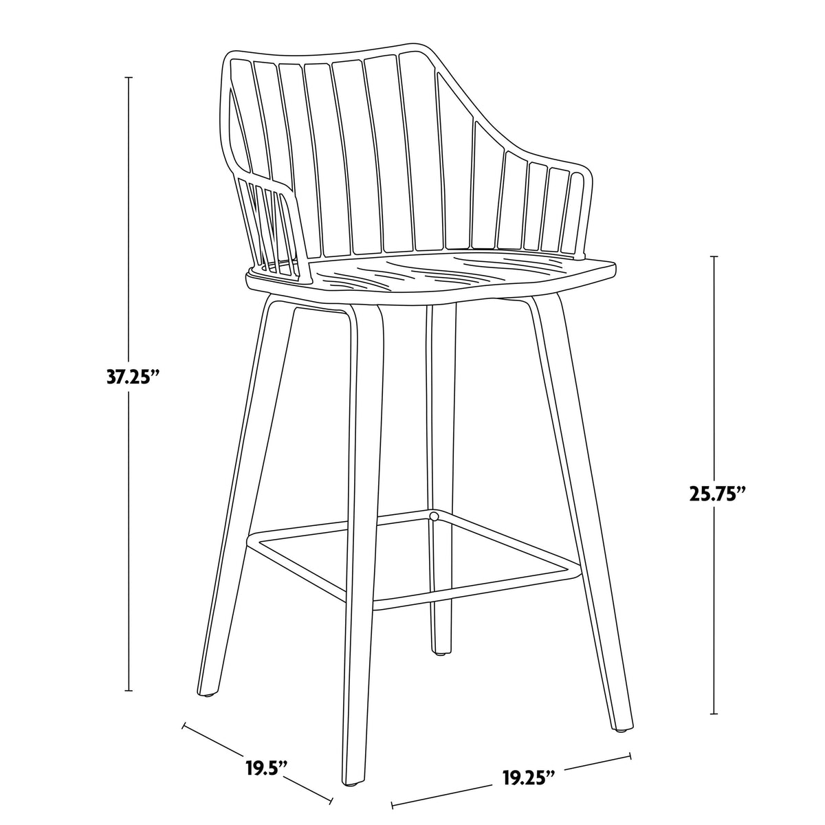Winston Fixed-Height Counter Stool, Wood, 26-in Q0L4 - product image 7