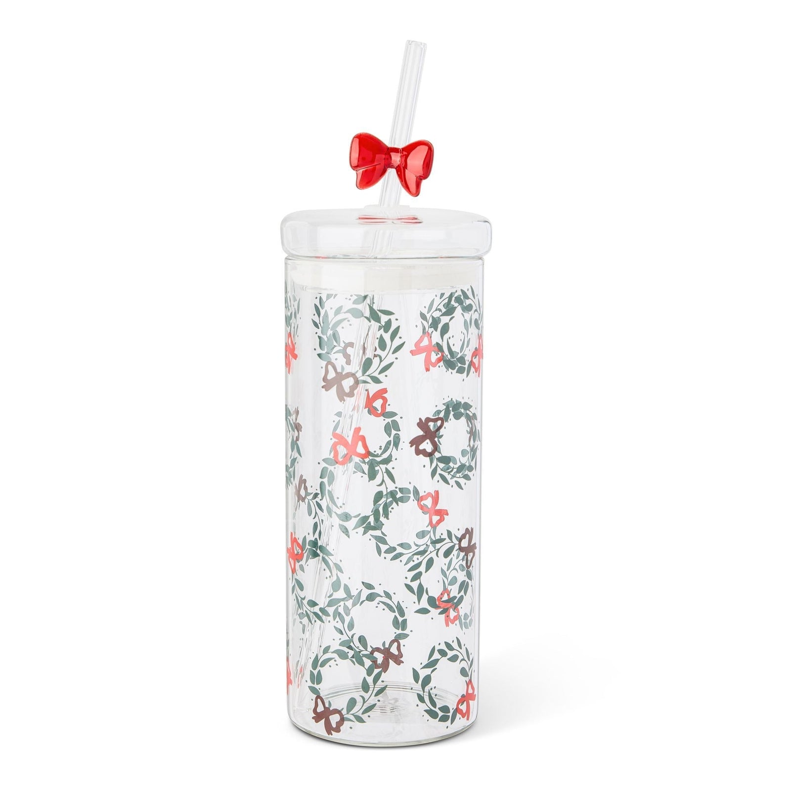 22-oz Printed Glass Tumbler with Bow Charm Straw M8G9 - product image 1