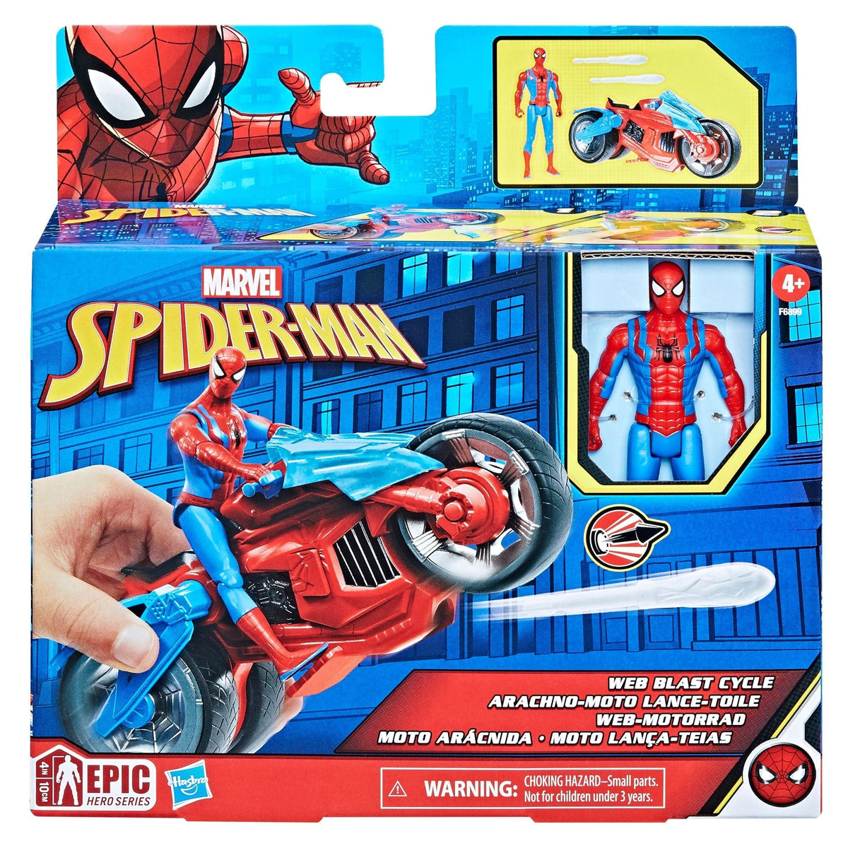 Toy Set with 4-in Poseable Action Figure and 2 Web Projectiles Q3Y7 - product image 1