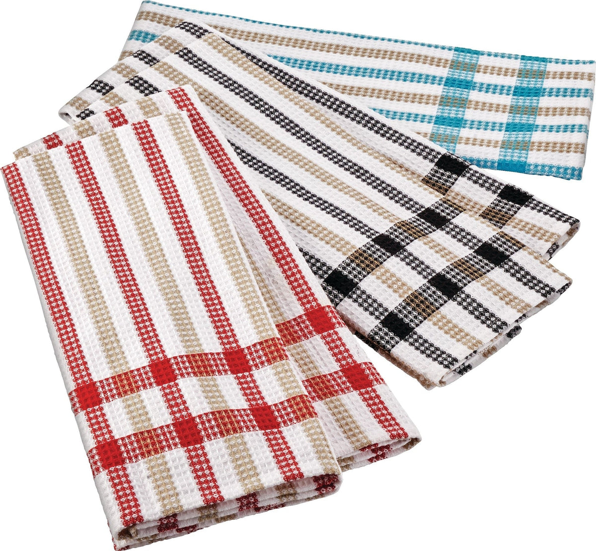 Cotton Plaid Waffle Kitchen Towels, Reusable, 22-in x 32-in, 5-pk, Assorted Colours Z1T5 - product image 2