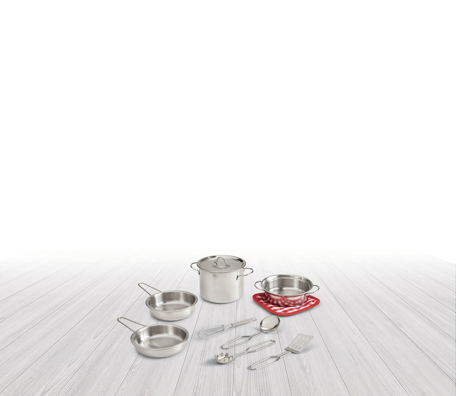 Toy Kitchen Stainless Steel Cookware Set For Kids, 10 pc, Ages 3+ X5Y5 - product image 6