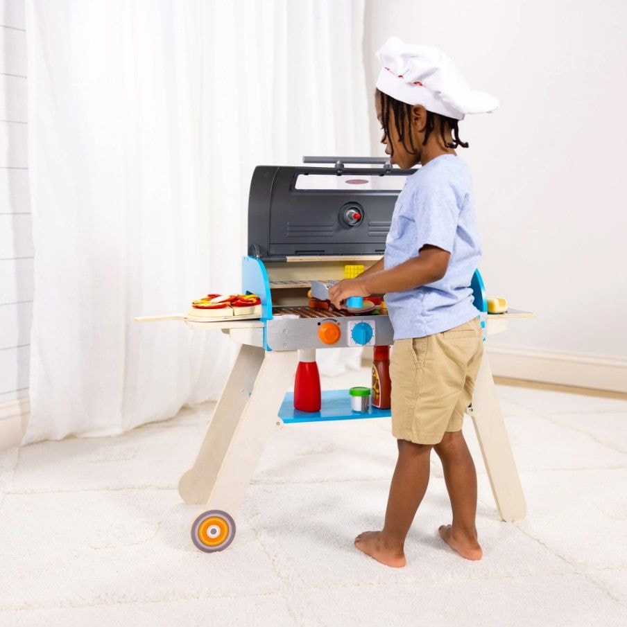 Wooden Deluxe Barbecue Grill, Smoker and Pizza Oven Playset, Ages 3+ Y6U0 - product image 4