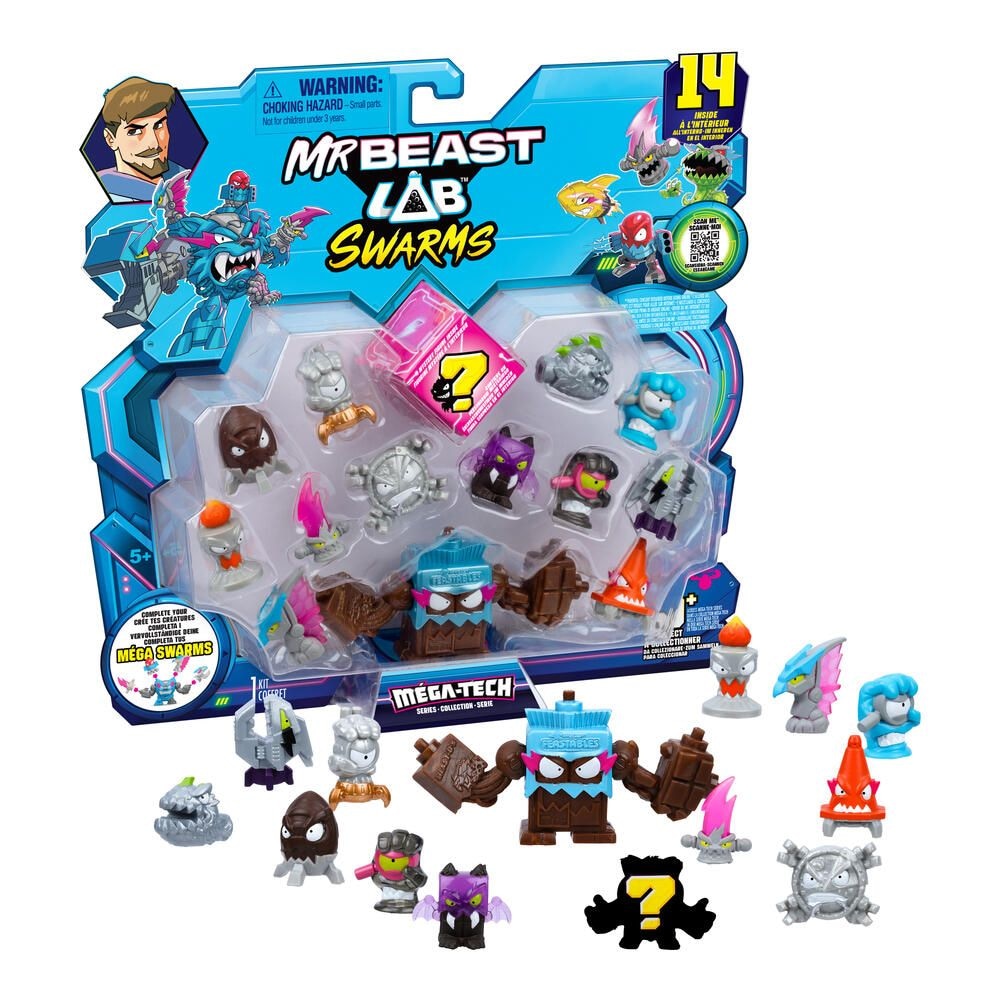 Mr. Beast Lab Swarms Hyper Fusion Series Mega Lab Pack, 14-pc, Assorted Figures T7N0 - product image 1