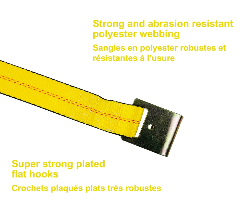 10,000-lb Commercial Ratchet Tie Down Strap, with Flat Hook, 2-in x 27-ft L8X7 - product image 3