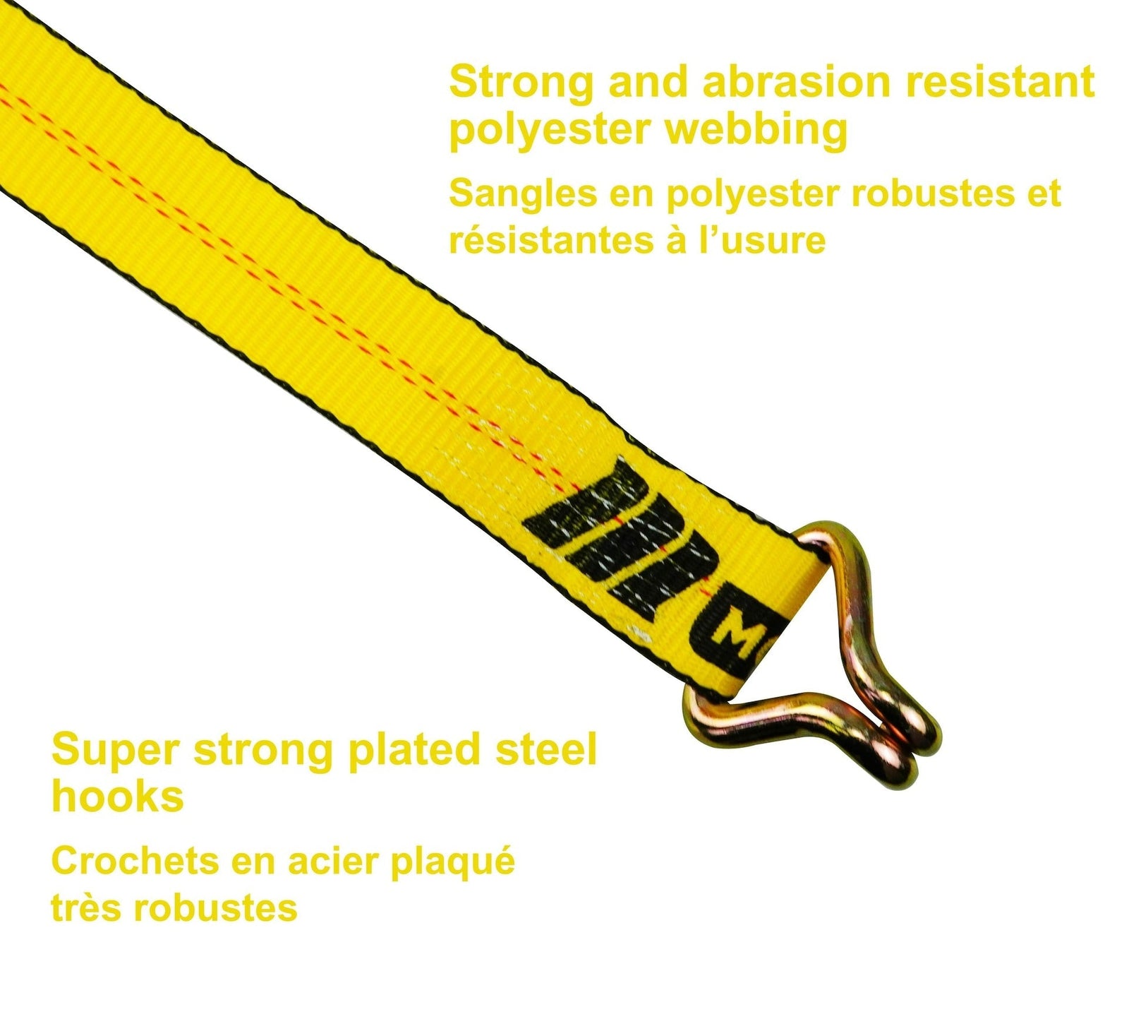 10,000-lb Ratchet Tie Down Strap, Abrasion Resistant, 2-in x 27-ft Y7H2 - product image 3