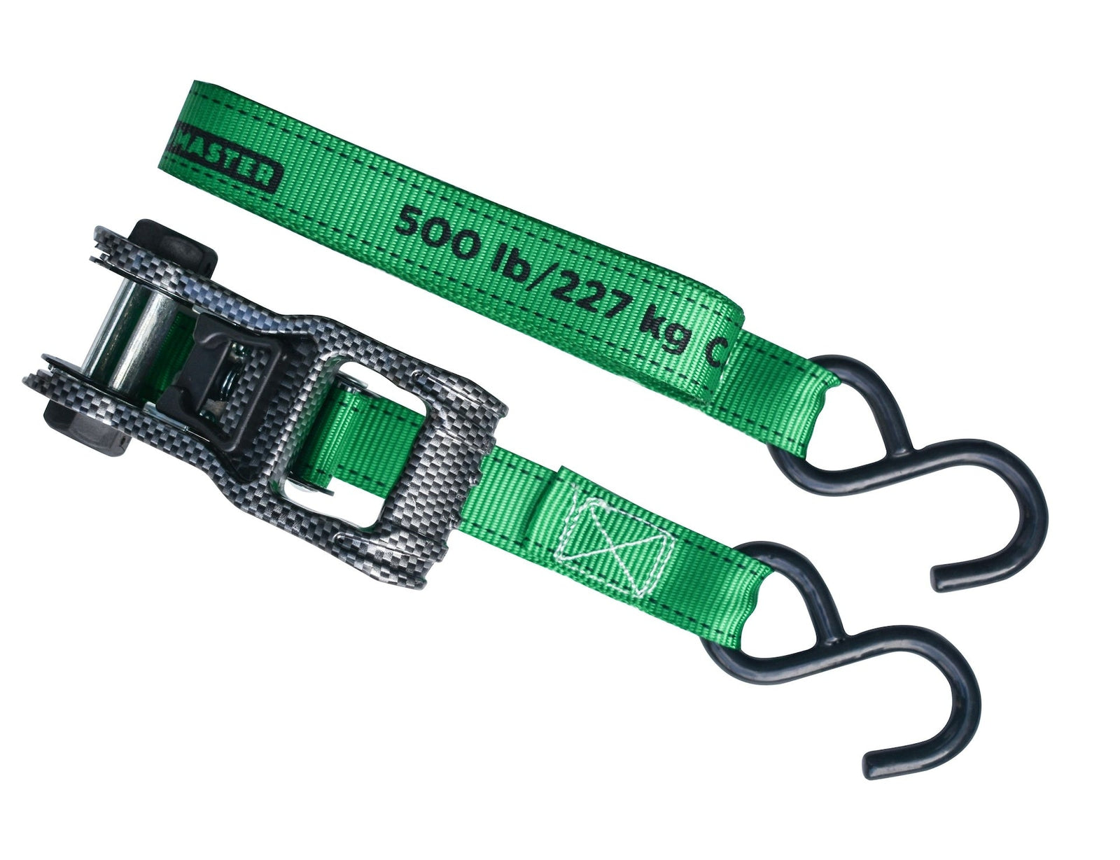 1,500-lb Carbon Ratchet Tie Downs, Weatherproof, 1-in x 14-ft, 4-pk, Green U0M3 - product image 5