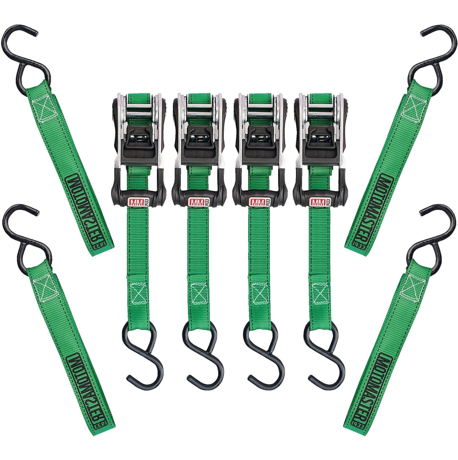 1,500-lb Ratchet Tie Down, with Padded D-Handle, 1-in x 14-ft, 4-pk, Green F2J5 - product image 2