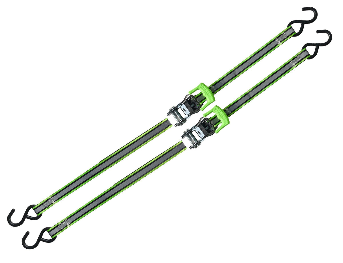 1,500-lb Reflective Ratchet Tie-Down Strap with Padded D-Handle, 1-in x 12-ft, 2-pk Y1O8 - product image 5