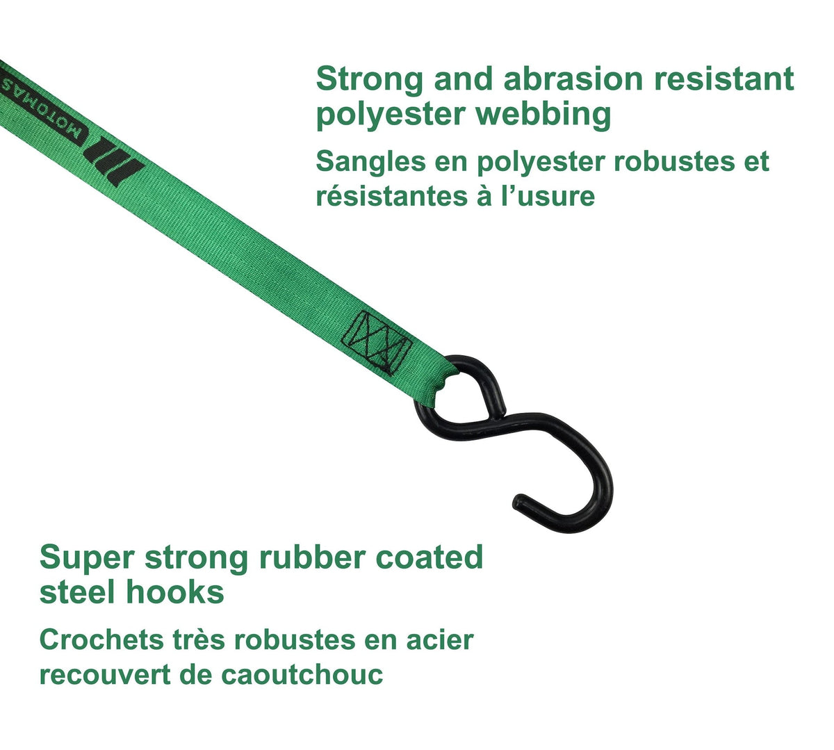 1,500-lb Rocker Ratchet Tie Down, 1-in x 15-ft, 2-pk K5T0 - product image 3
