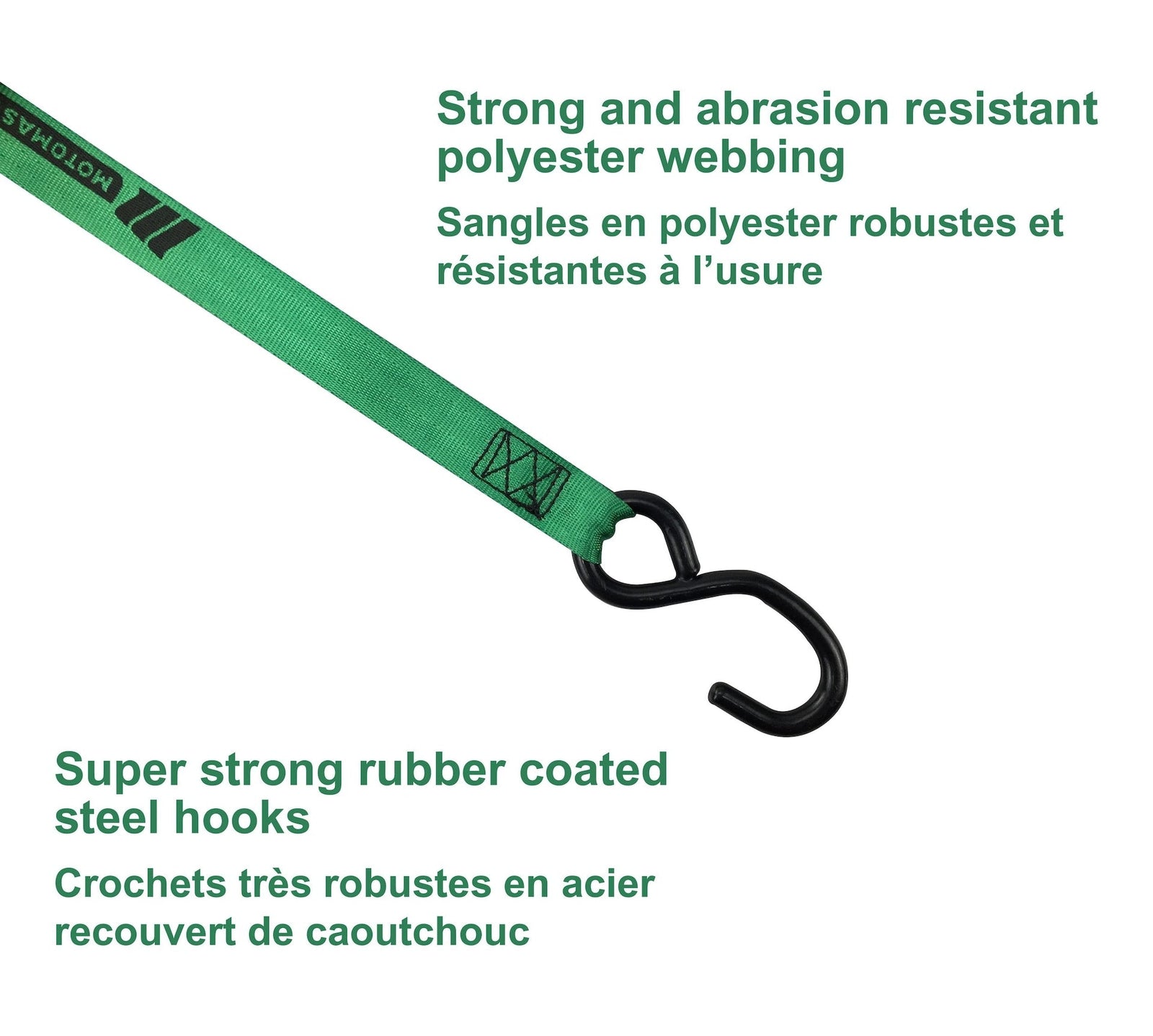 1,500-lb Rocker Ratchet Tie Down, 1-in x 15-ft, 2-pk M0R7 - product image 3