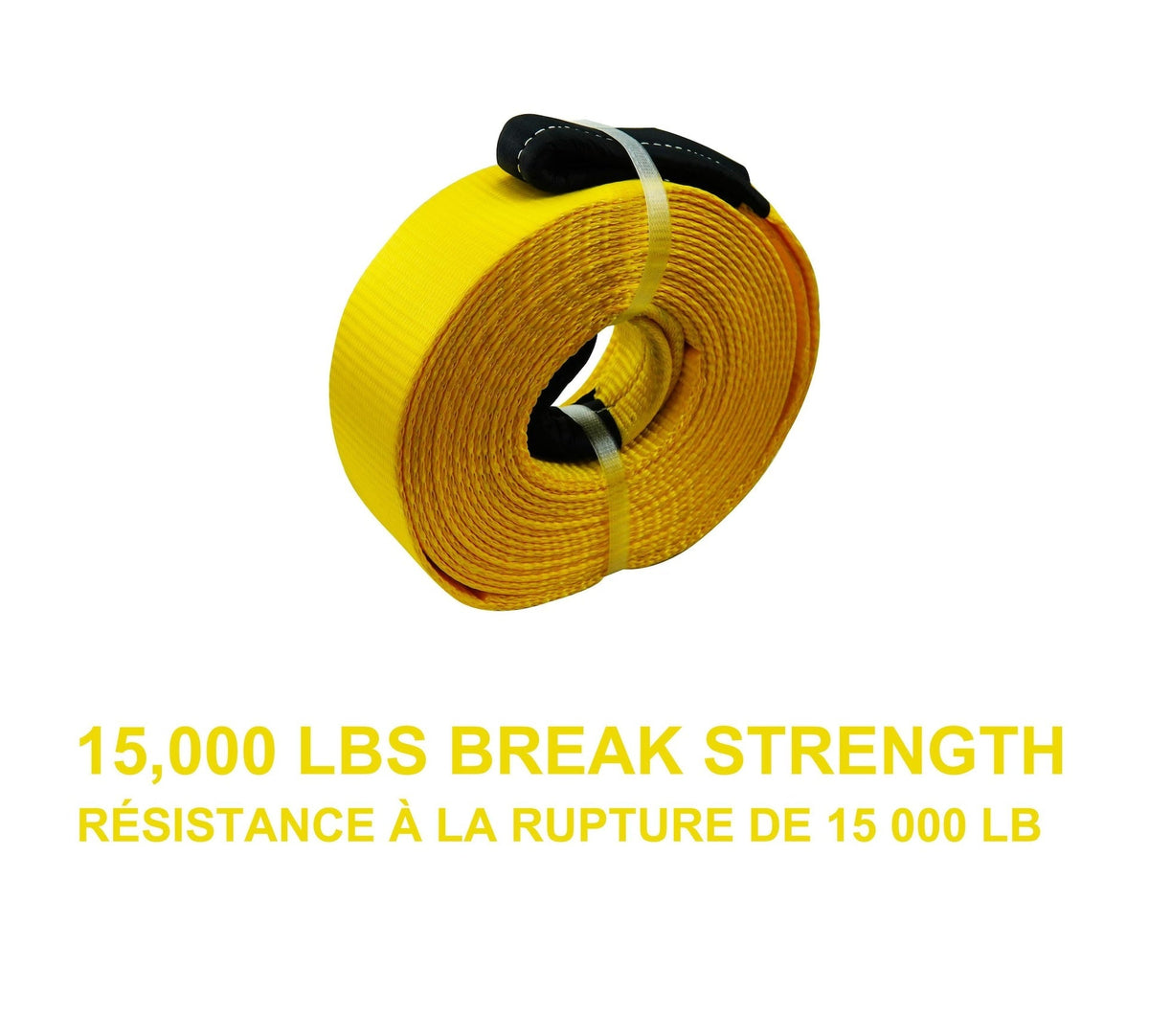 15,000-lb Recovery Strap with Loop Ends, Commercial Grade, 2-in x 30-ft J8K4 - product image 2