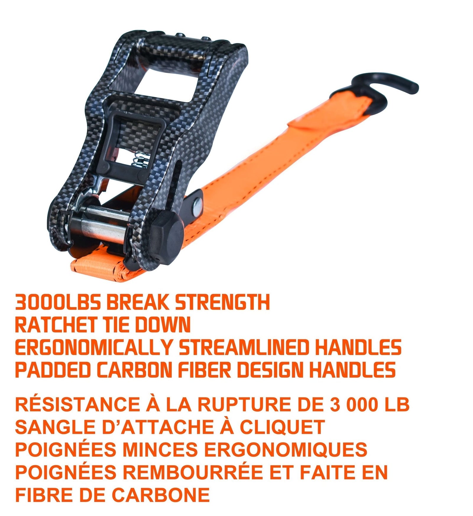 3,000-lb Heavy Duty Ratchet Tie Down Strap, 1.25-in x 14-ft, 4-pk B6V4 - product image 4