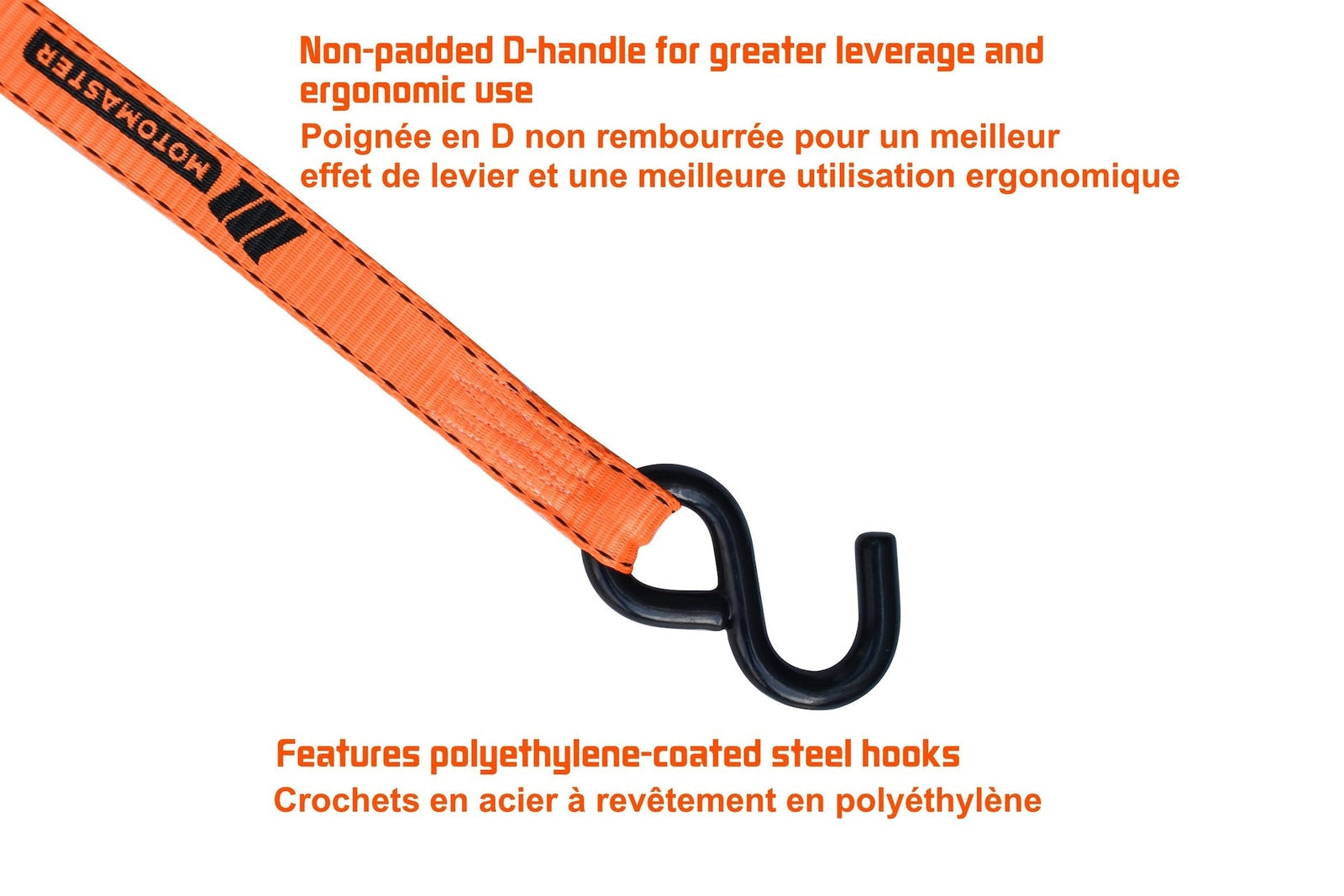 3,000-lb Heavy Duty Ratchet Tie Down Strap, Non-Padded, 1-in x 10-ft, 2-pk R3V2 - product image 7