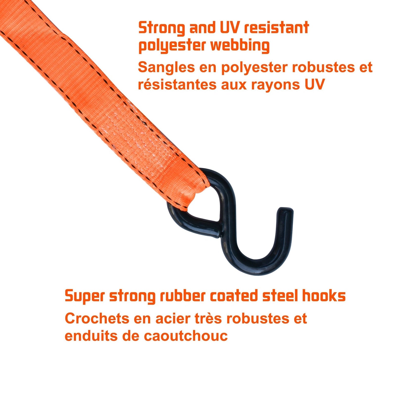 3,000-lb Heavy Duty Ratchet Tie Down, with Padded D-Handle, 1.25-in x 14-ft, 4-pk Y5A5 - product image 6