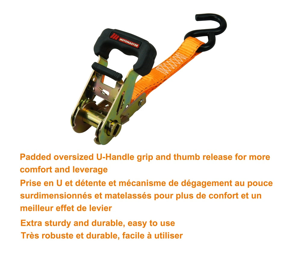 3,000-lb Padded Handle Ratchet Tie Down Straps, 1.25-in x 10-ft, 2-pk V4R0 - product image 5