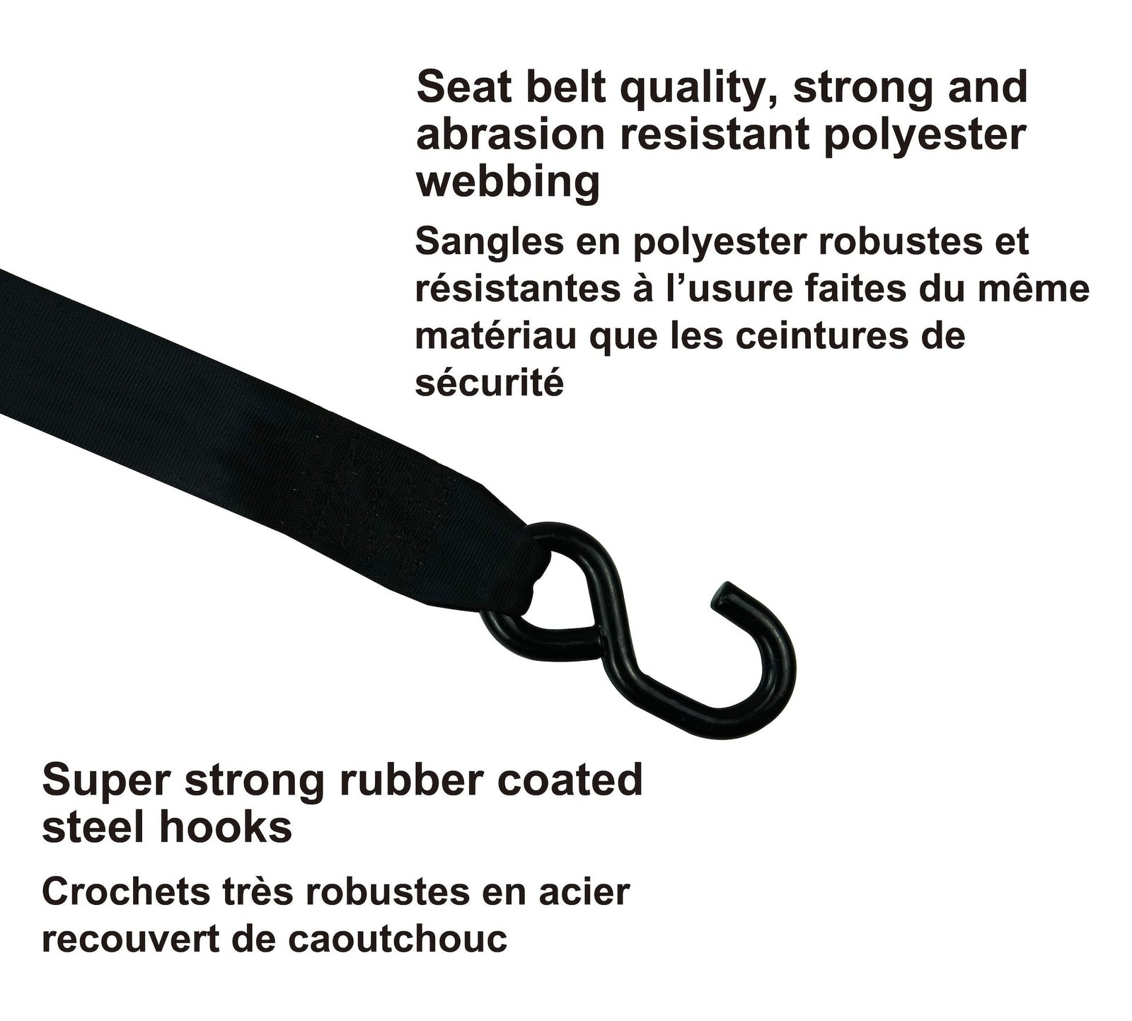 3,300-lb Retractable Transom Tie Down Strap, 2-in x 43-in, 2-pk W6Q9 - product image 3