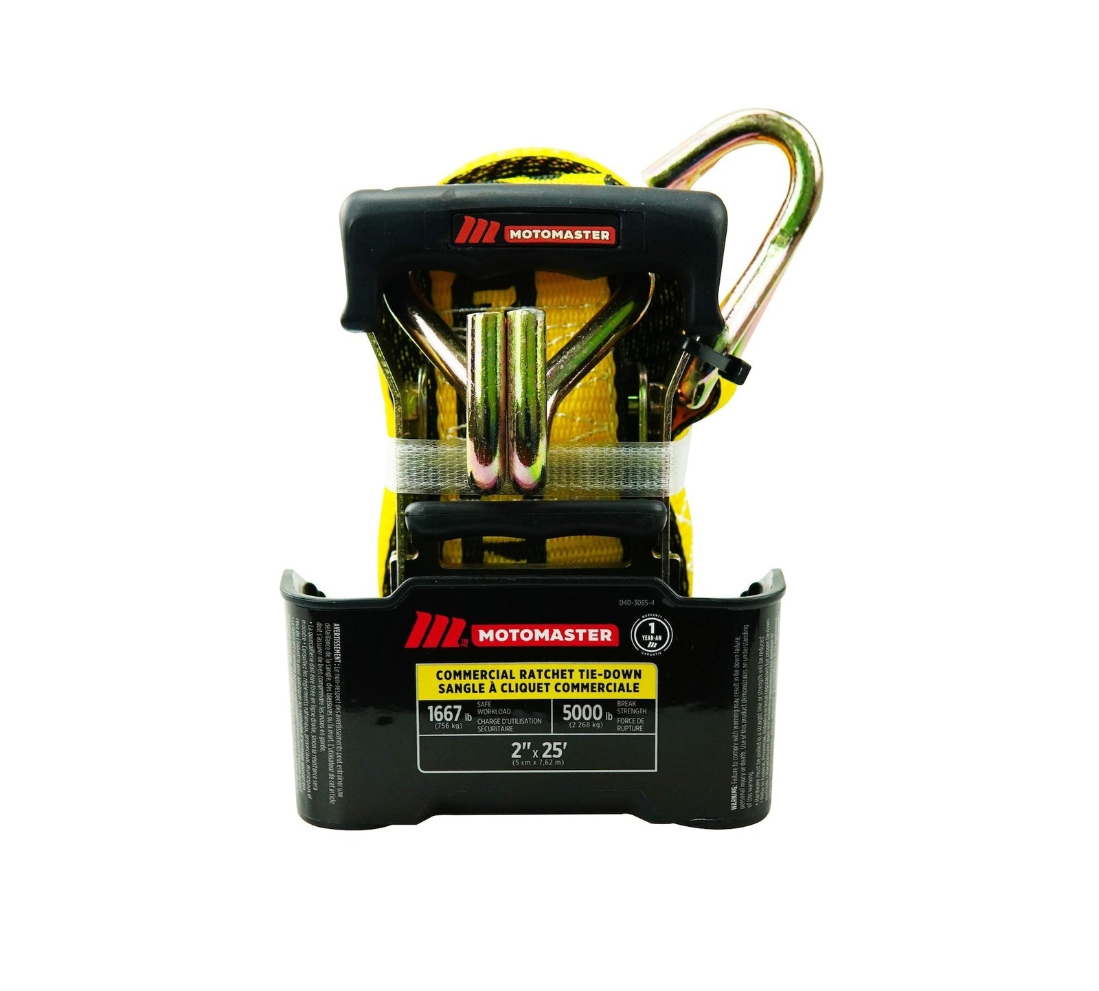 5,000-lb Commercial Ratchet Tie Down Strap with Double-J Hook, 2-in x 25-ft A4W6 - product image 1