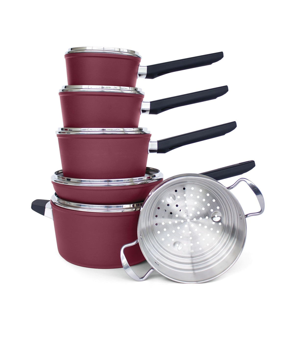Classic Cookware Set, Non-Stick, Maroon, 11-pc R6M6 - product image 2