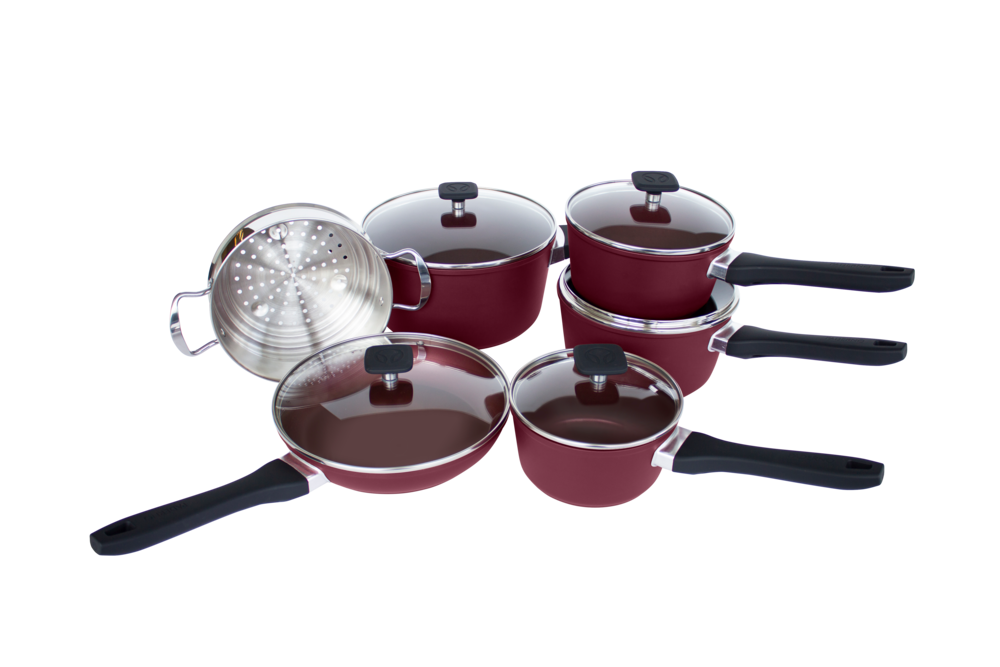 Classic Cookware Set, Non-Stick, Maroon, 11-pc R6M6 - product image 3