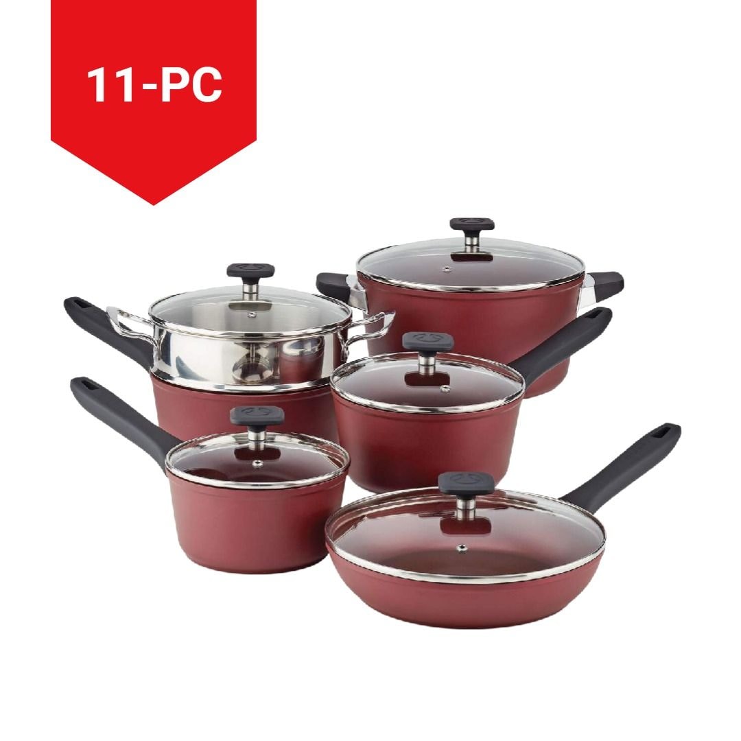 Classic Cookware Set, Non-Stick, Maroon, 11-pc R6M6 - product image 4