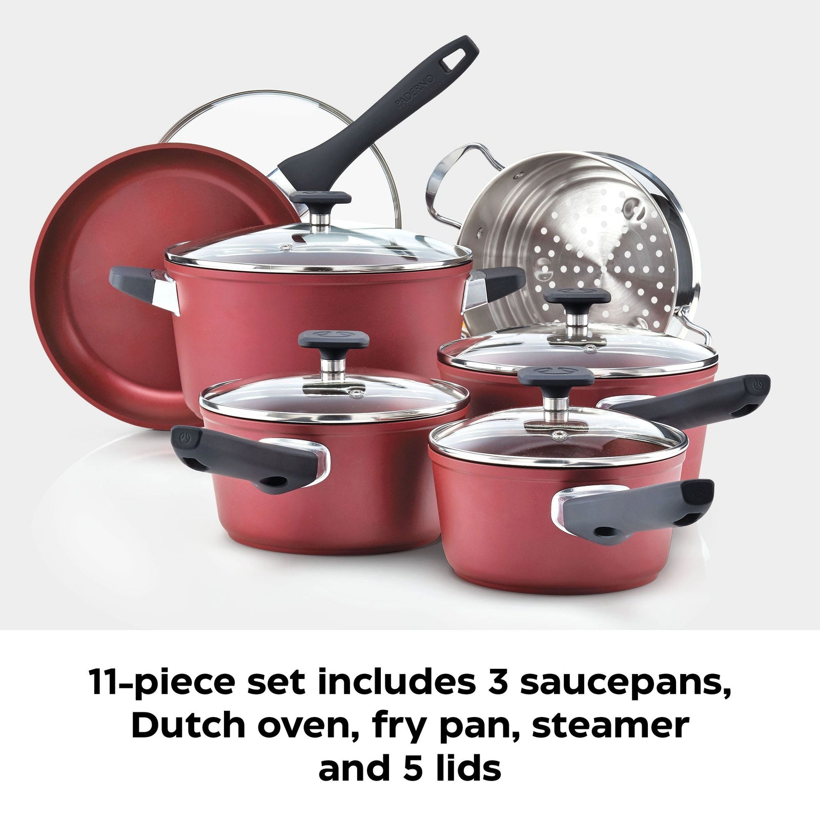 Classic Cookware Set, Non-Stick, Maroon, 11-pc R6M6 - product image 6