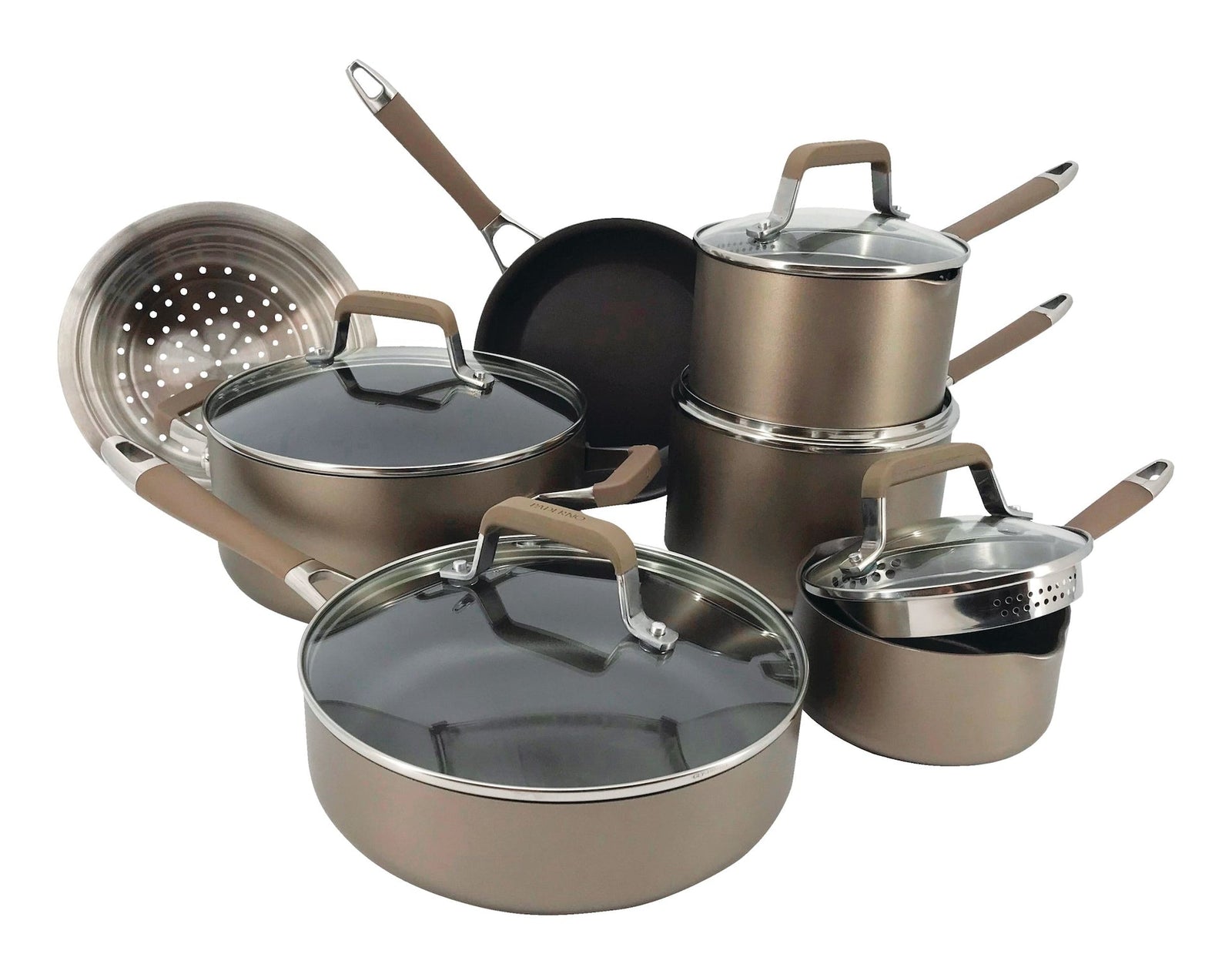 Classic Cookware Set, Non-Stick, PFOA-Free, Oven Safe, Champagne Bronze, 12-pc H0M7 - product image 5