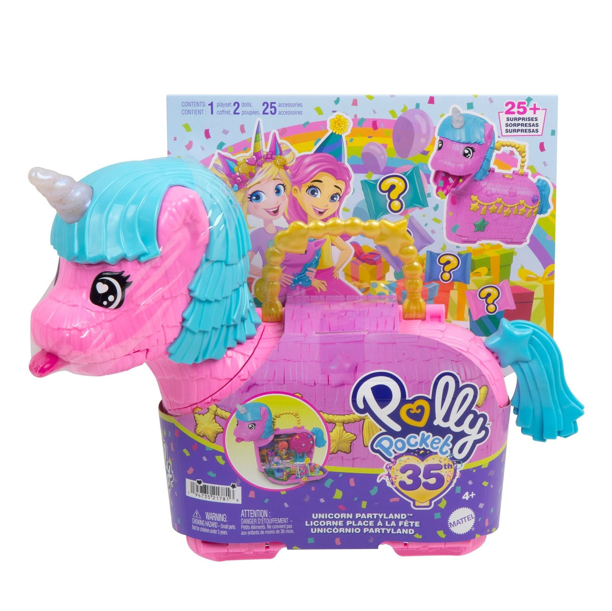 Pocket 35th Celebration Unicorn Partyland Playset, Includes 2 Micro Dolls, Pets & 25+ Surprise Accessories, Kids Ages 3+ O2R7 - product image 2
