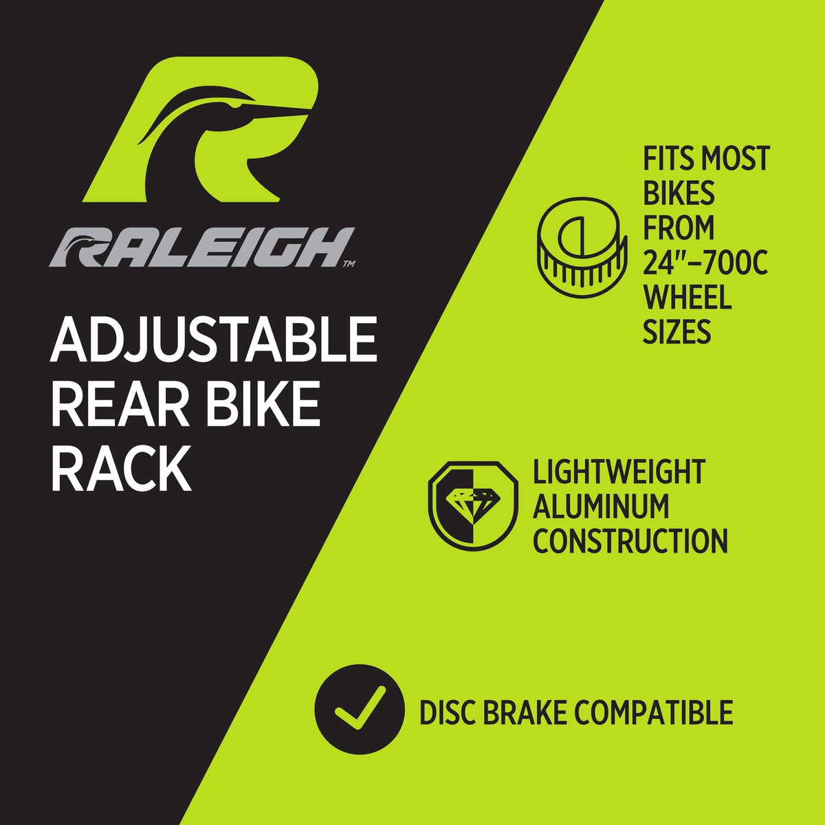 Adjustable Rear Bike Rack, Lightweight, Aluminum, Black S2F7 - product image 6