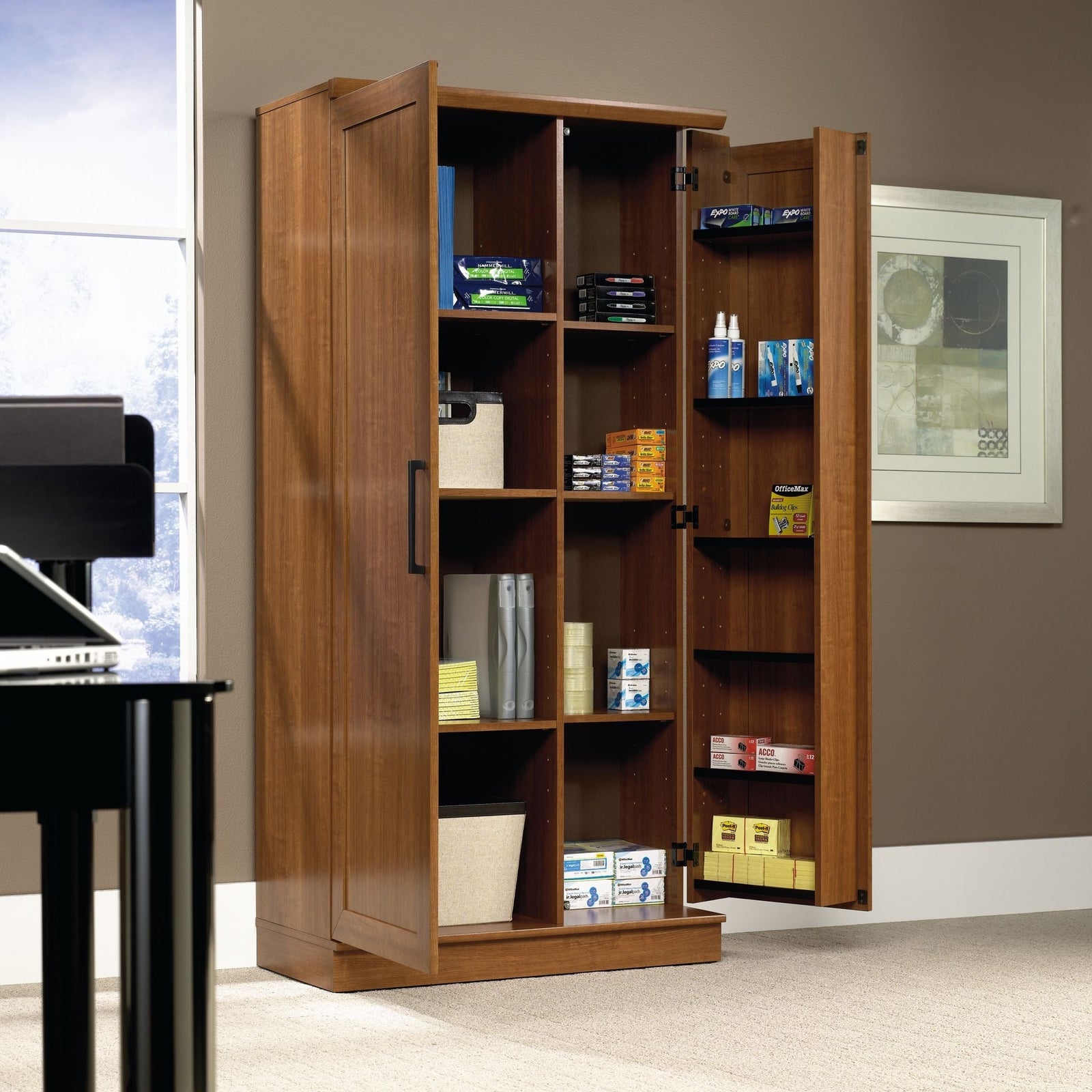 Homeplus 2-Door Storage Cabinet/Pantry with Adjustable Shelves, Sienna Oak Finish T6P0 - product image 2