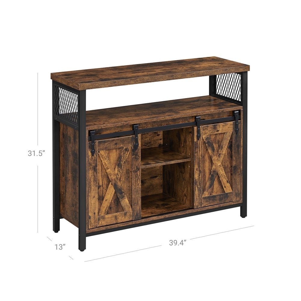 Home Brown Buff Sideboard Storage with Sliding Doors X3A0 - product image 1
