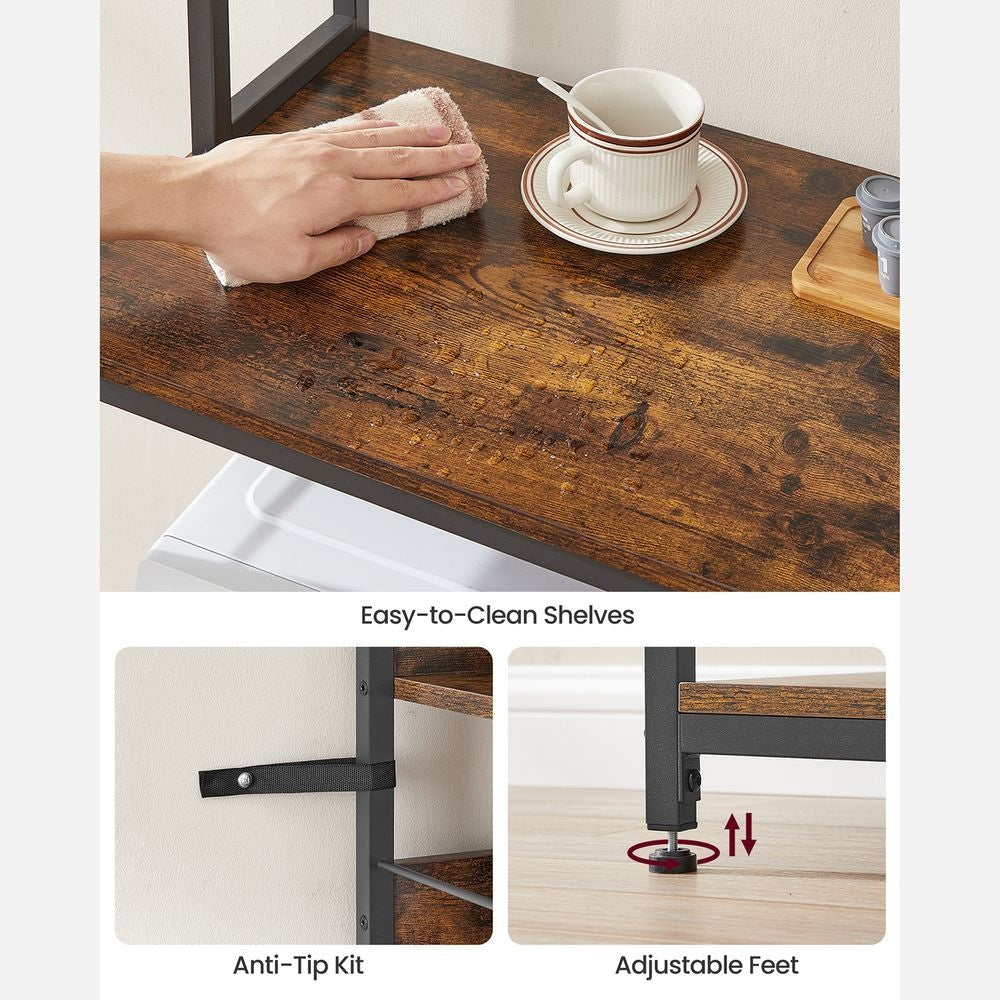 Home Rustic Brown Baker's Rack with Charging Station L8R2 - product image 7