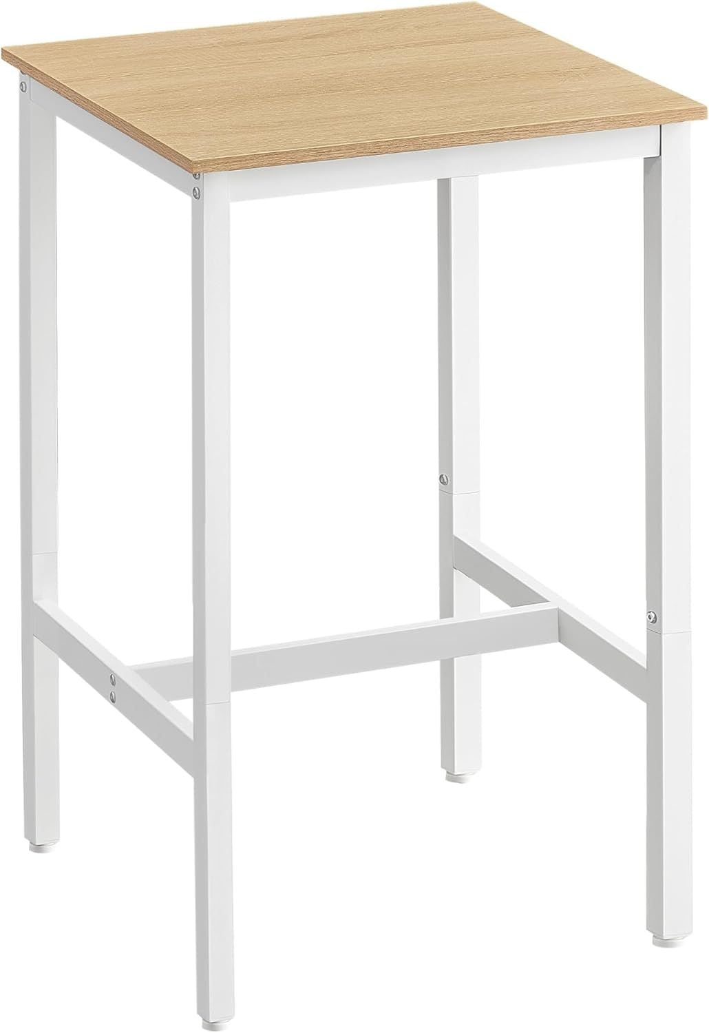 Home Square White/Oak Bar Table with Steel Frame F1J8 - product image 1