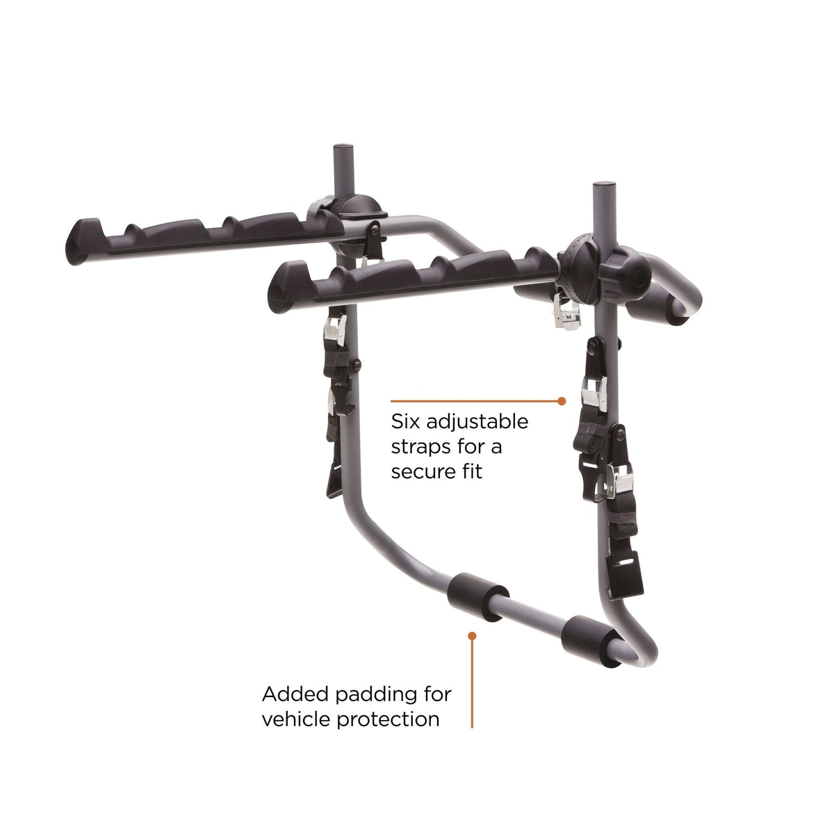 SR3162 Back-Up 3-Bike Trunk Mount Bike Rack with 6 Adjustable Straps, Granite Grey N8R9 - product image 7