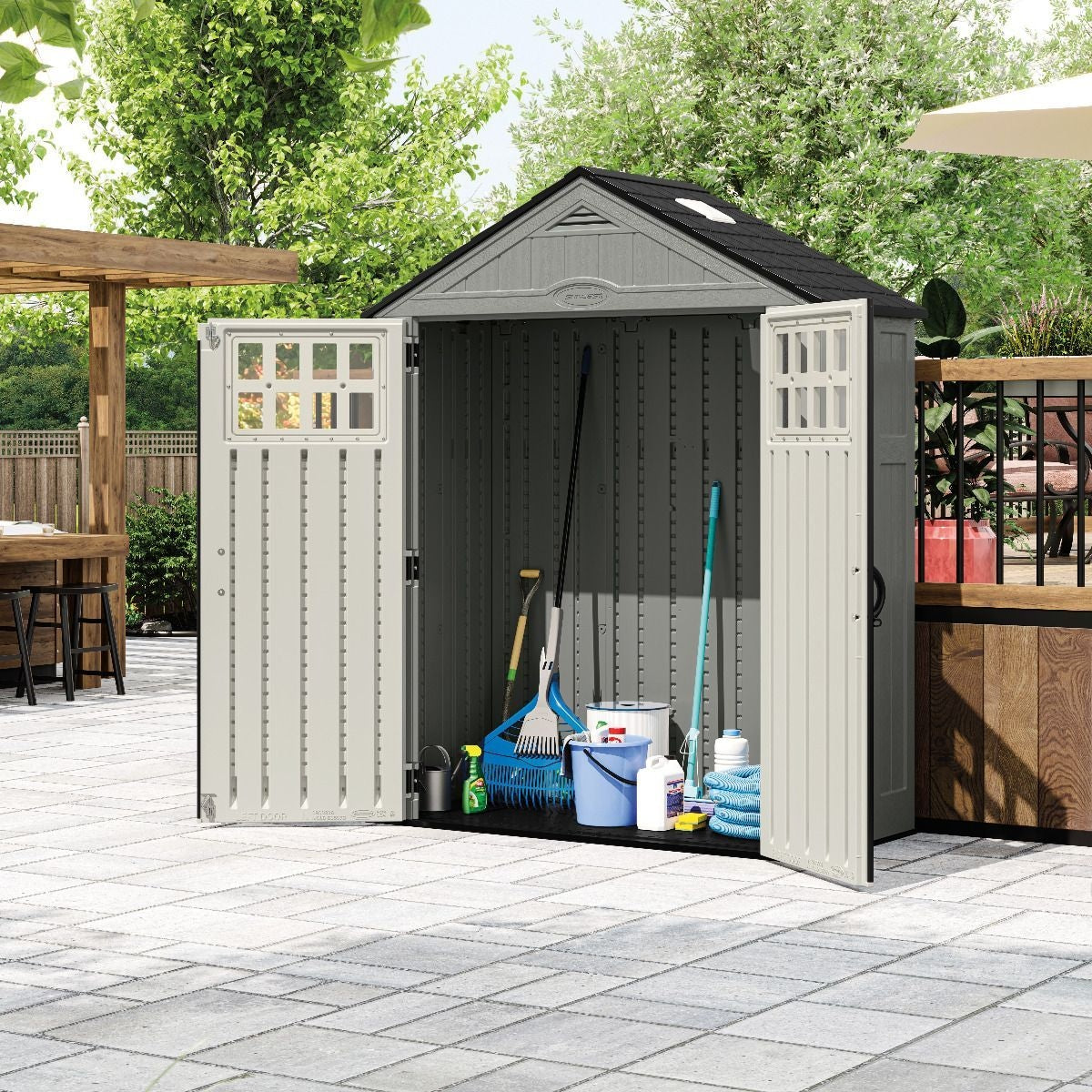 Everett 6x3-ft Dove Grey All-Weather Storage Shed X9Q9 - product image 8